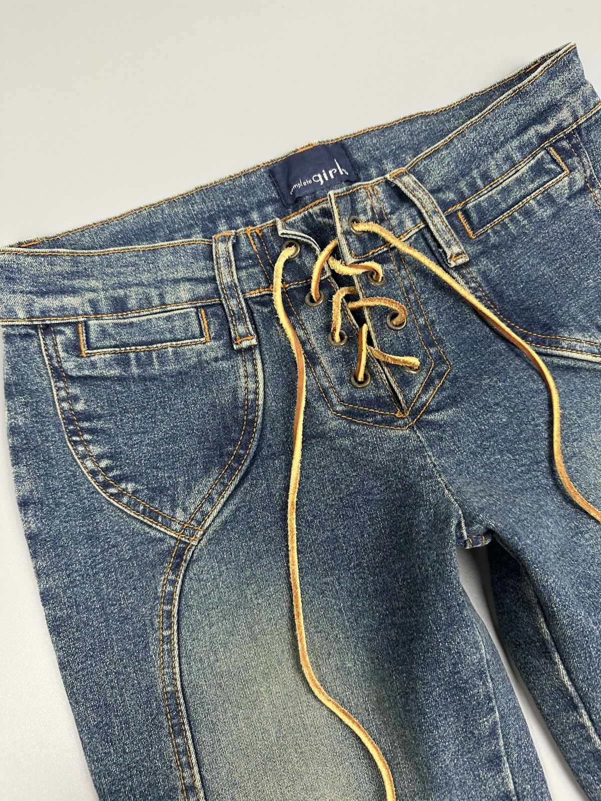 If Six Was Nine × Le Grande Bleu (L.G.B.) 🔥Flared🔥Vintage Complete Girl Low Rise Flared Jeans Size 27" / US 4 / IT 40 - 7 Thumbnail