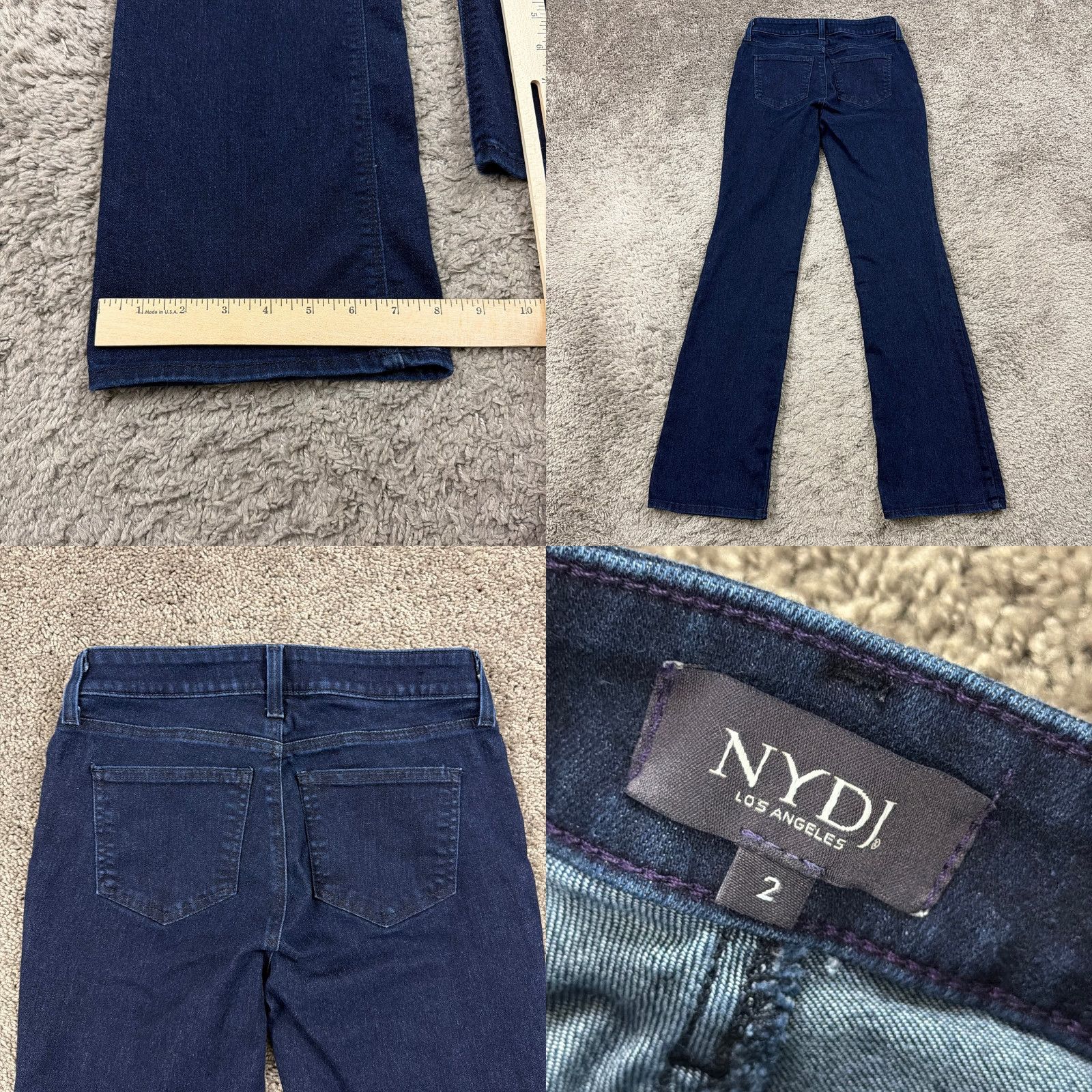 NYDJ NYDJ Jeans Womens 2 Boot Cut Lift Tuck Dark Wash Mid Rise Billie 27x32 Size 26" / US 2 / IT 38 - 8 Thumbnail