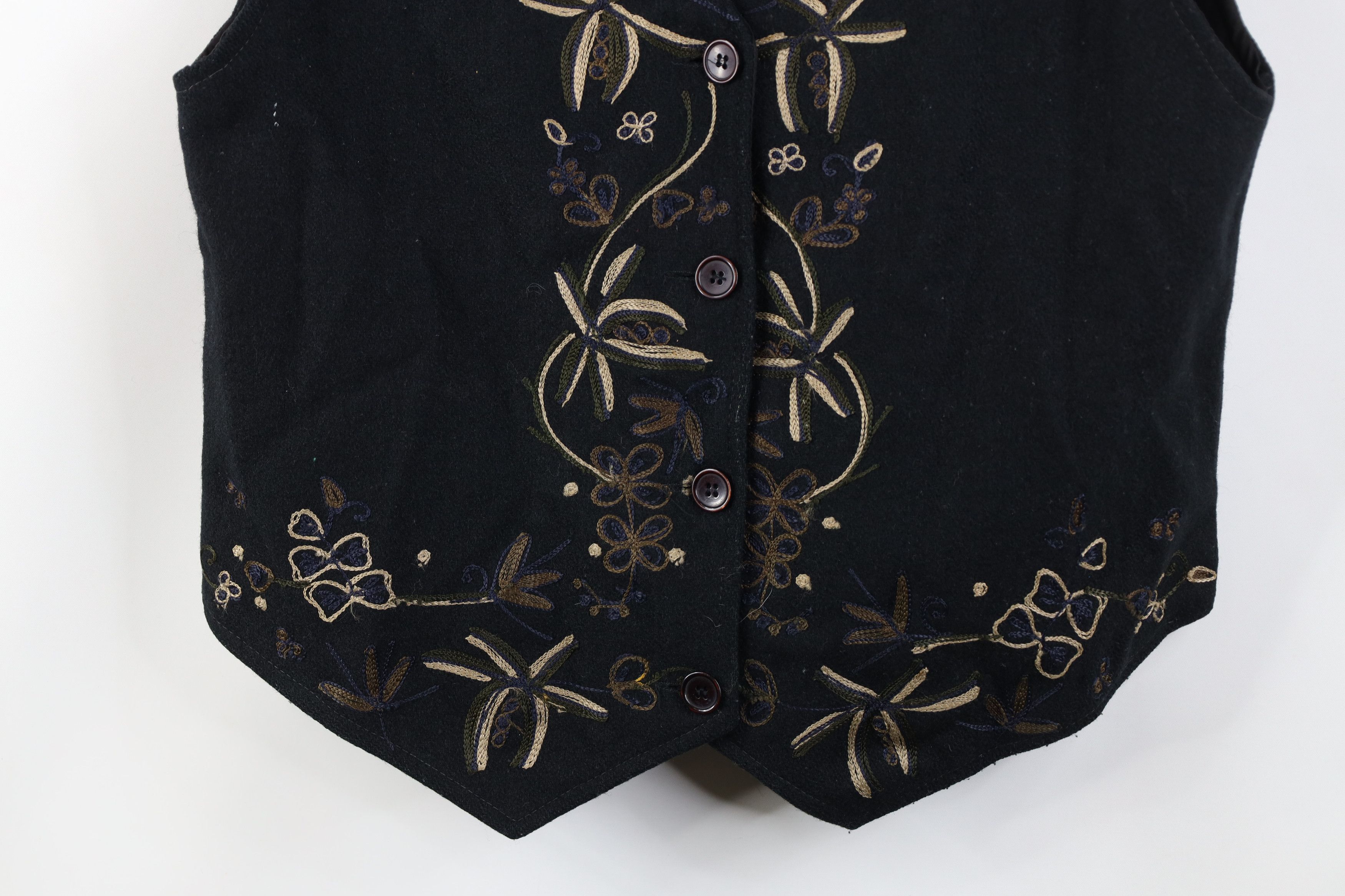 Vintage Vintage 90s Streetwear Wool Blend Embroidered Flower Jacket Size L / US 10 / IT 46 - 3 Thumbnail