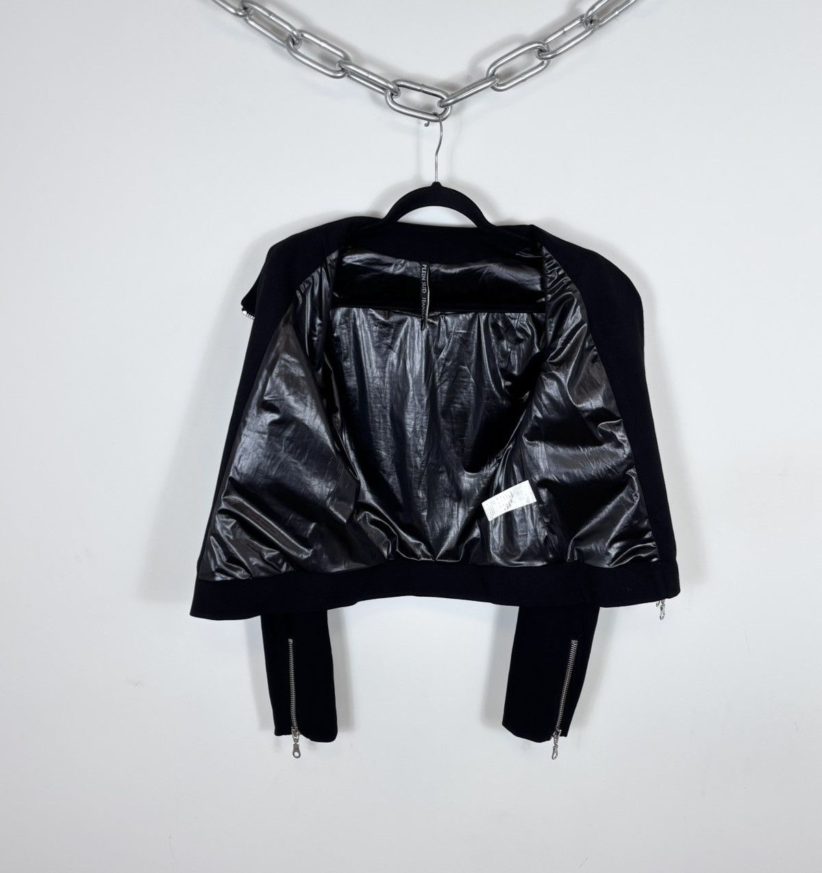 plein sud Plein Sud Jeanius Women’s Black Biker Jacket Asymmetric Zip Size M / US 6-8 / IT 42-44 - 14 Thumbnail
