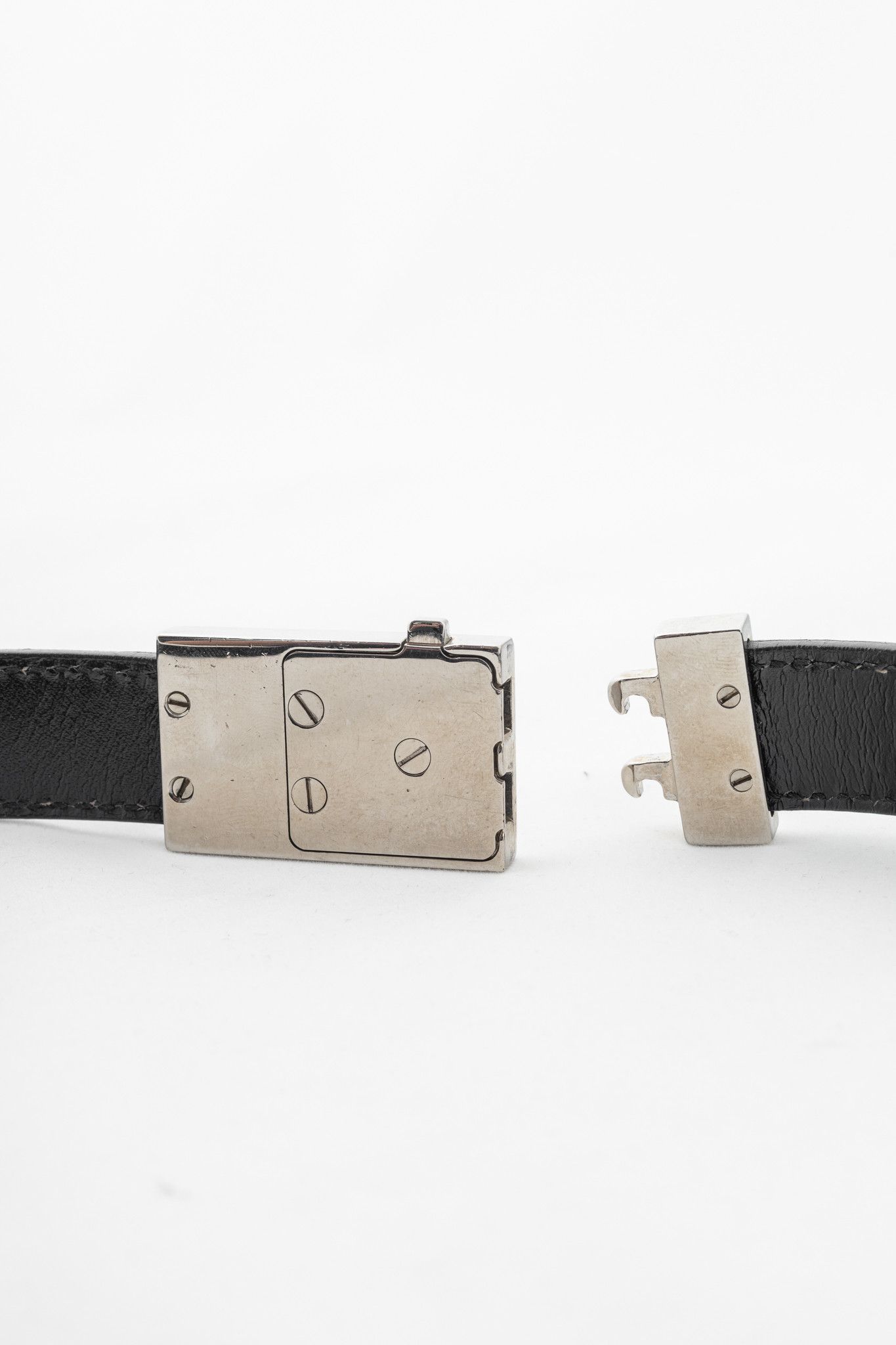 Gucci Gucci Black Leather Logo-Buckle Belt Size ONE SIZE - 5 Thumbnail