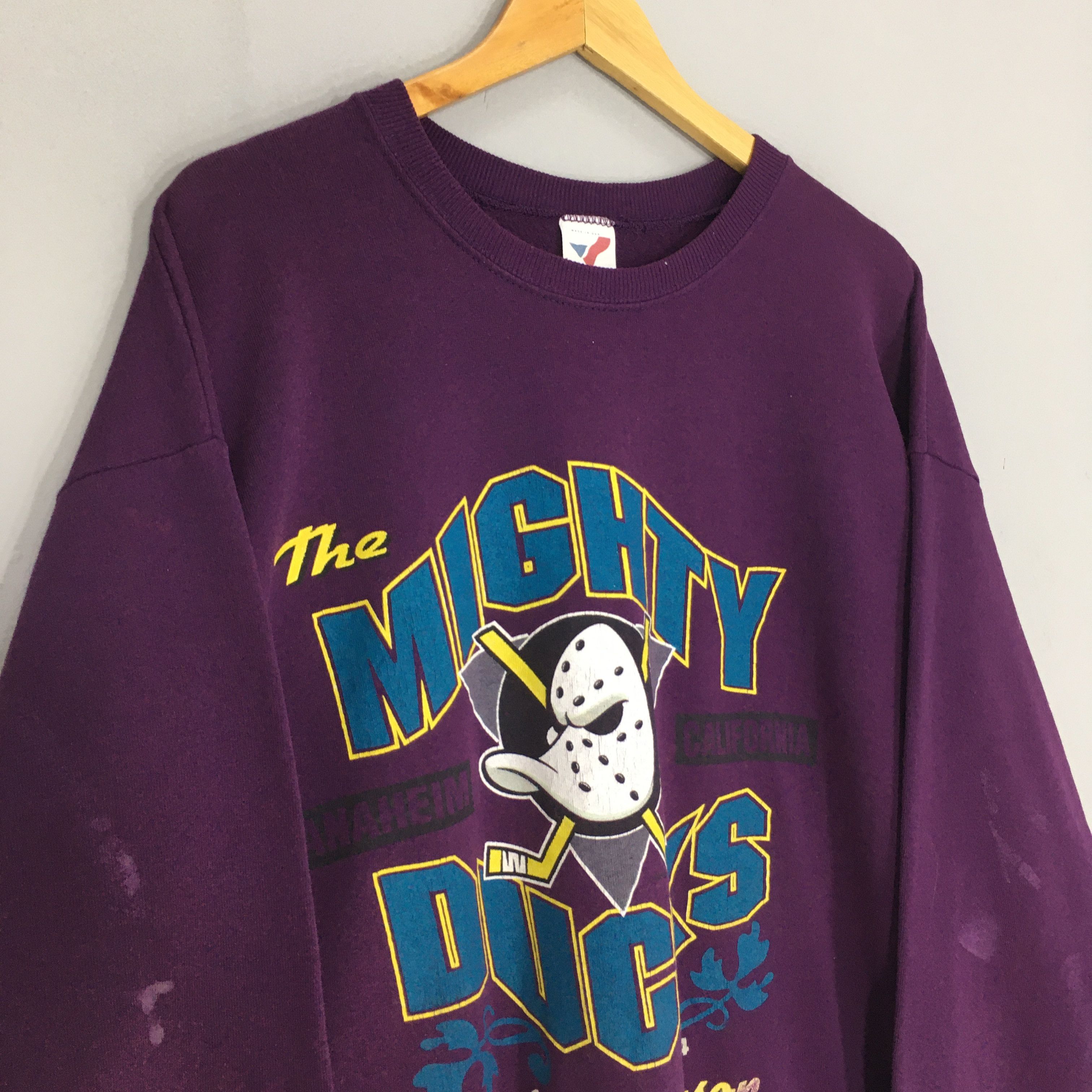 NHL × Vintage Vintage Anaheim Mighty Ducks NHL Sweatshirt XXLarge Size US XXL / EU 58 / 5 - 3 Thumbnail