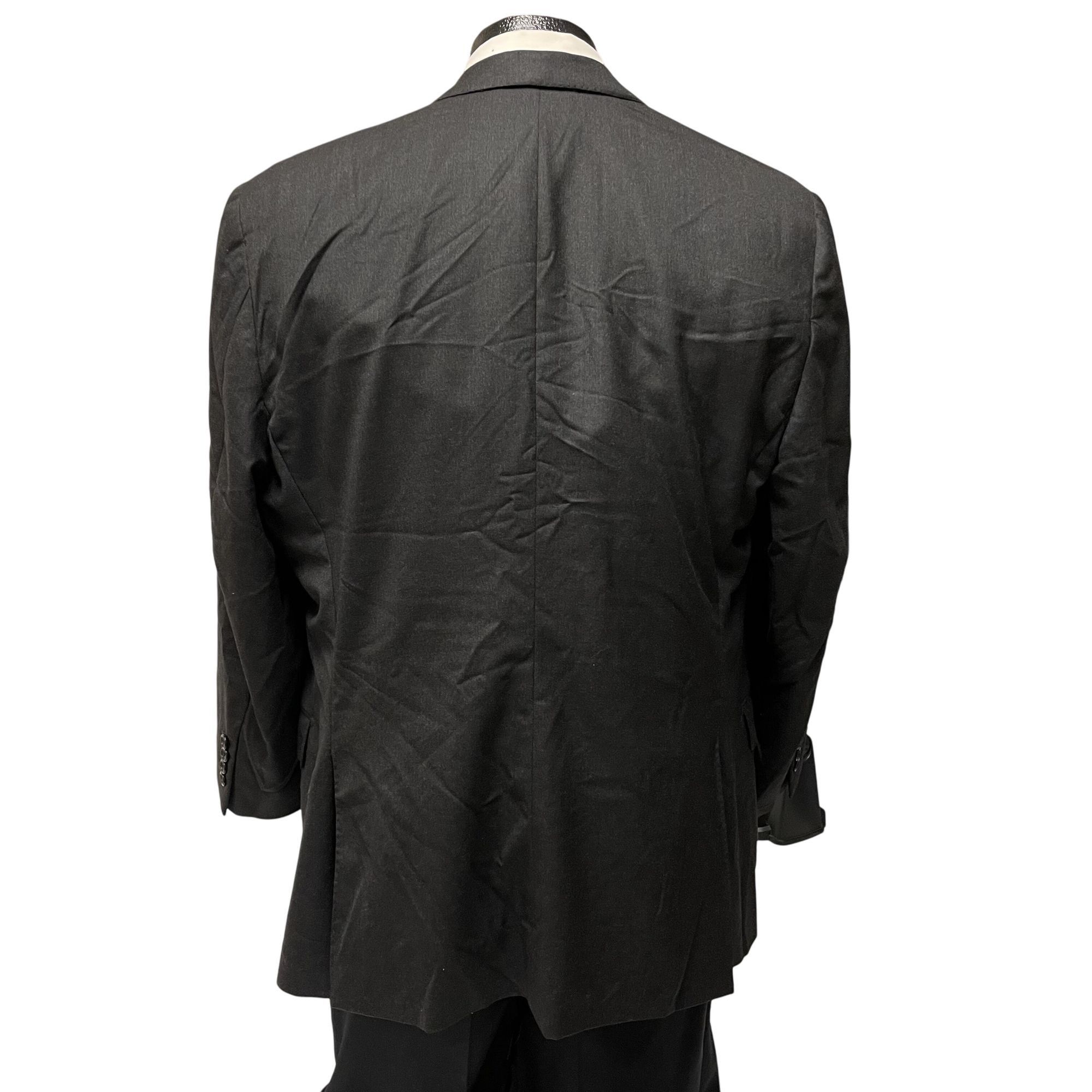 Hickey Freeman Vtg Hickey Freeman Loro Piana CHARCOAL Black Wool Sport Coat Size 44S - 12 Thumbnail
