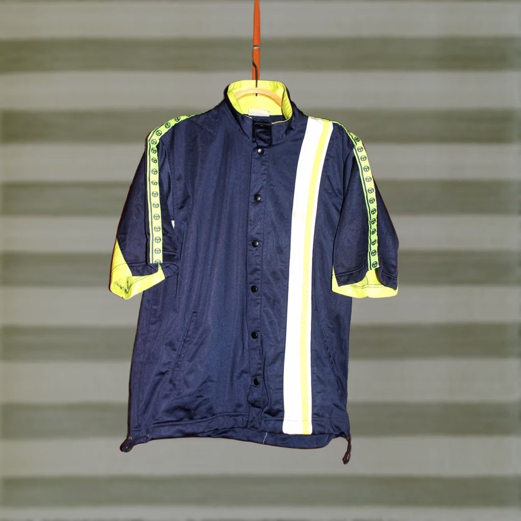 Sergio Tacchini VINTAGE Sergio Tacchini Jacket Tennis Short Sleeve Blue/Green M/L Unisex Adults Regular Zip 1990s Track Jacket Boys/Girls Mens Womens Size US M / EU 48-50 / 2 - 1 Thumbnail