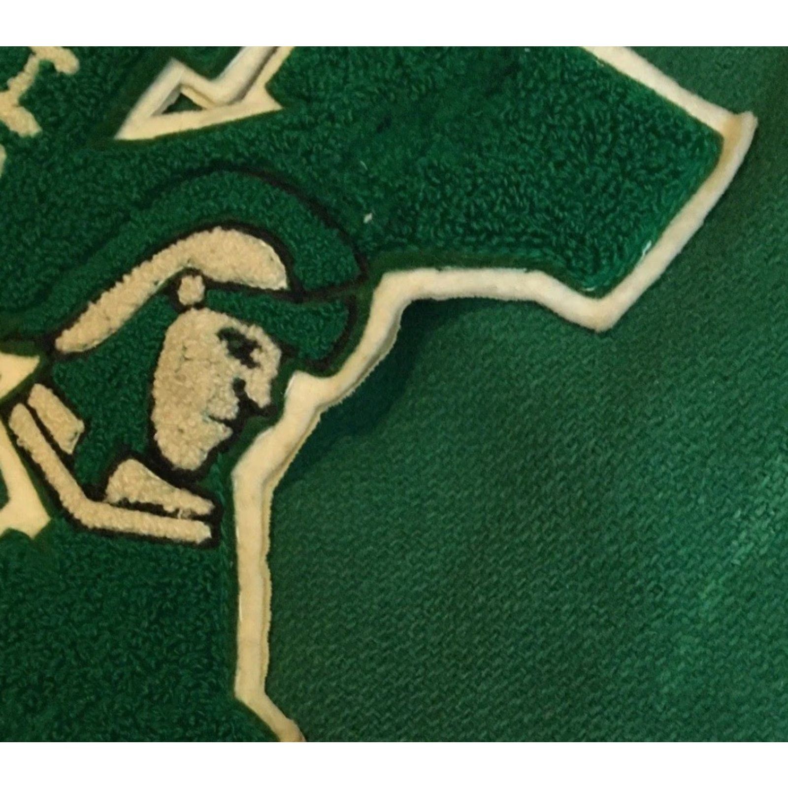 Vintage Vtg 70s Faded Varsity Letterman Jacket S USA School Football Track PE Grunge 80s - Physical Education Jacket Mens Wool Green Size US S / EU 44-46 / 1 - 5 Thumbnail