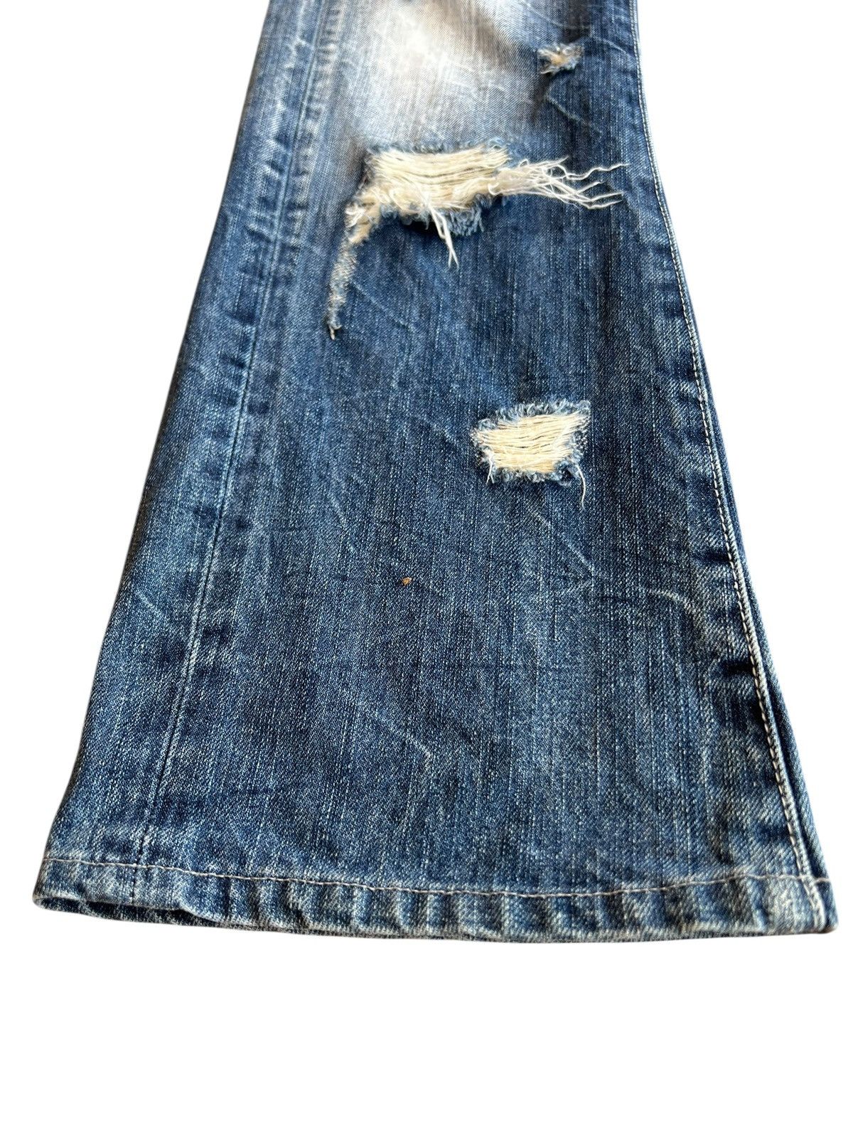 Japanese Brand Vintage La Gate Distressed Flare Low Rise Jean Size US 30 / EU 46 - 4 Thumbnail