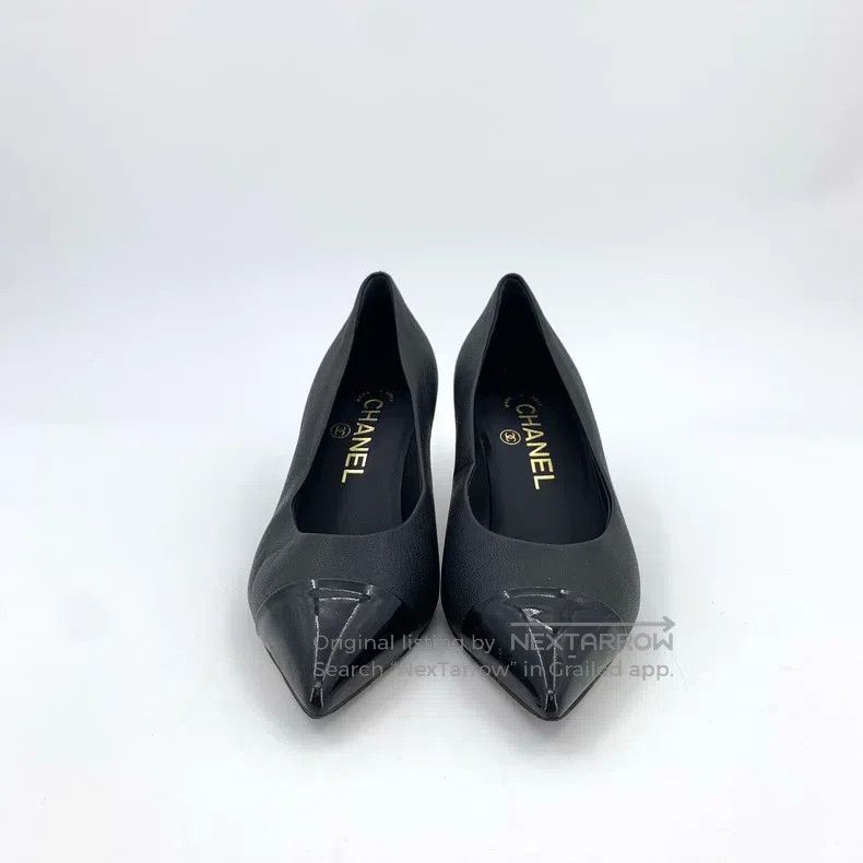 Chanel Chanel Black pointed toe thin heel pearl-decorated high he Size US 4 / IT 34 - 3 Thumbnail