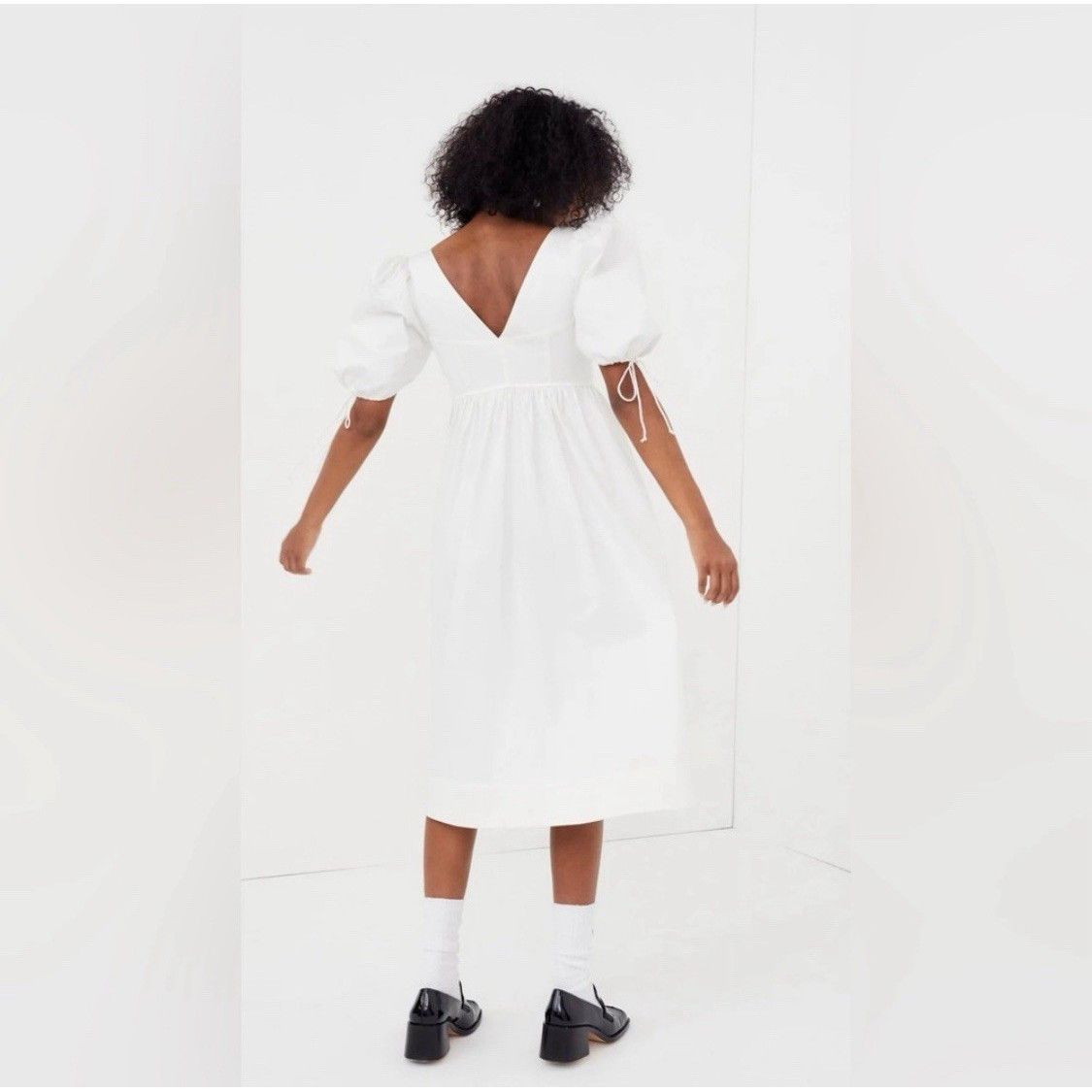 For Love & Lemons NWT For Love & Lemons White Corset Jocelyn Midi Peasant Dres Size S / US 4 / IT 40 - 2 Thumbnail