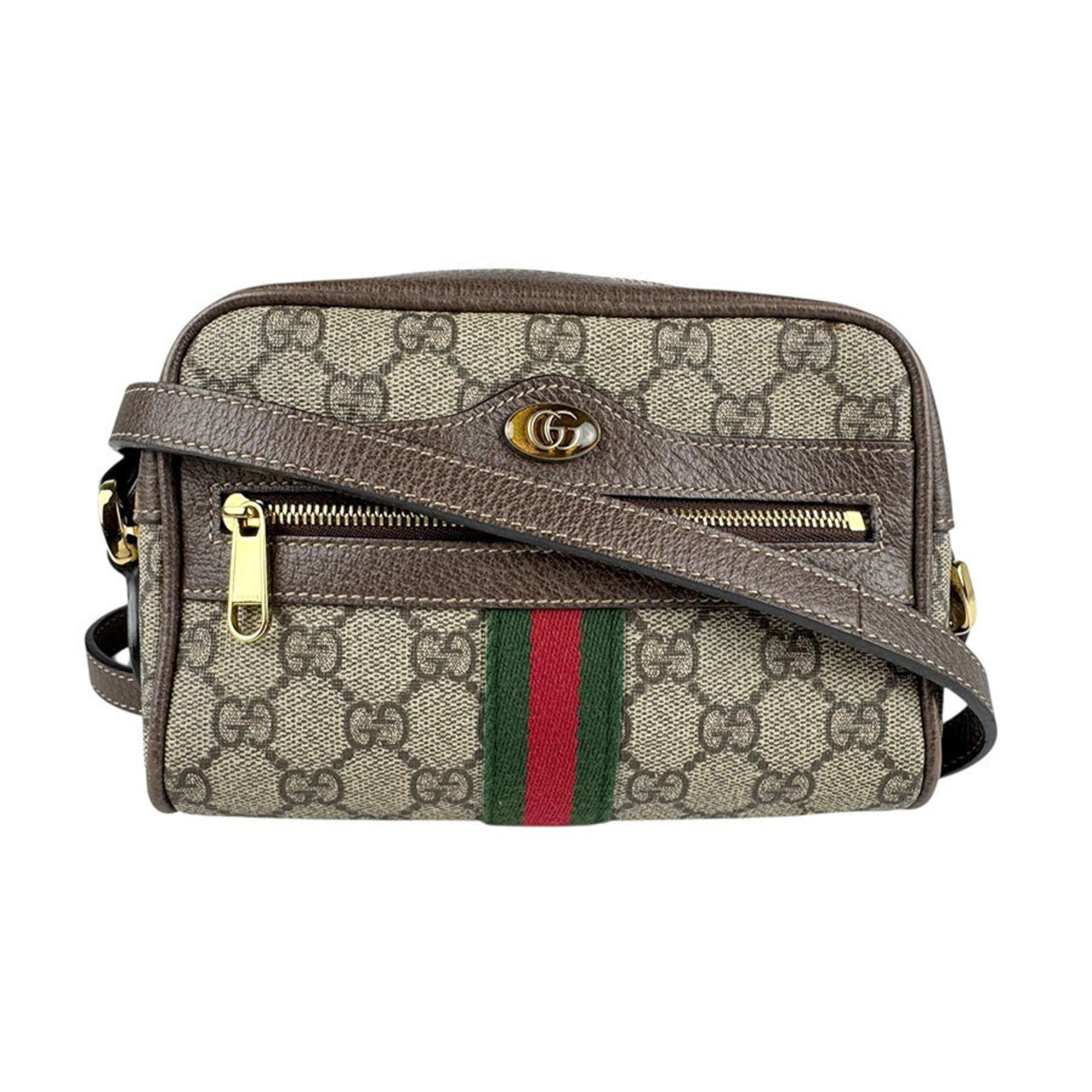 Gucci Shoulder Bag GG Supreme Canvas Brown Women's 517350 Z4932