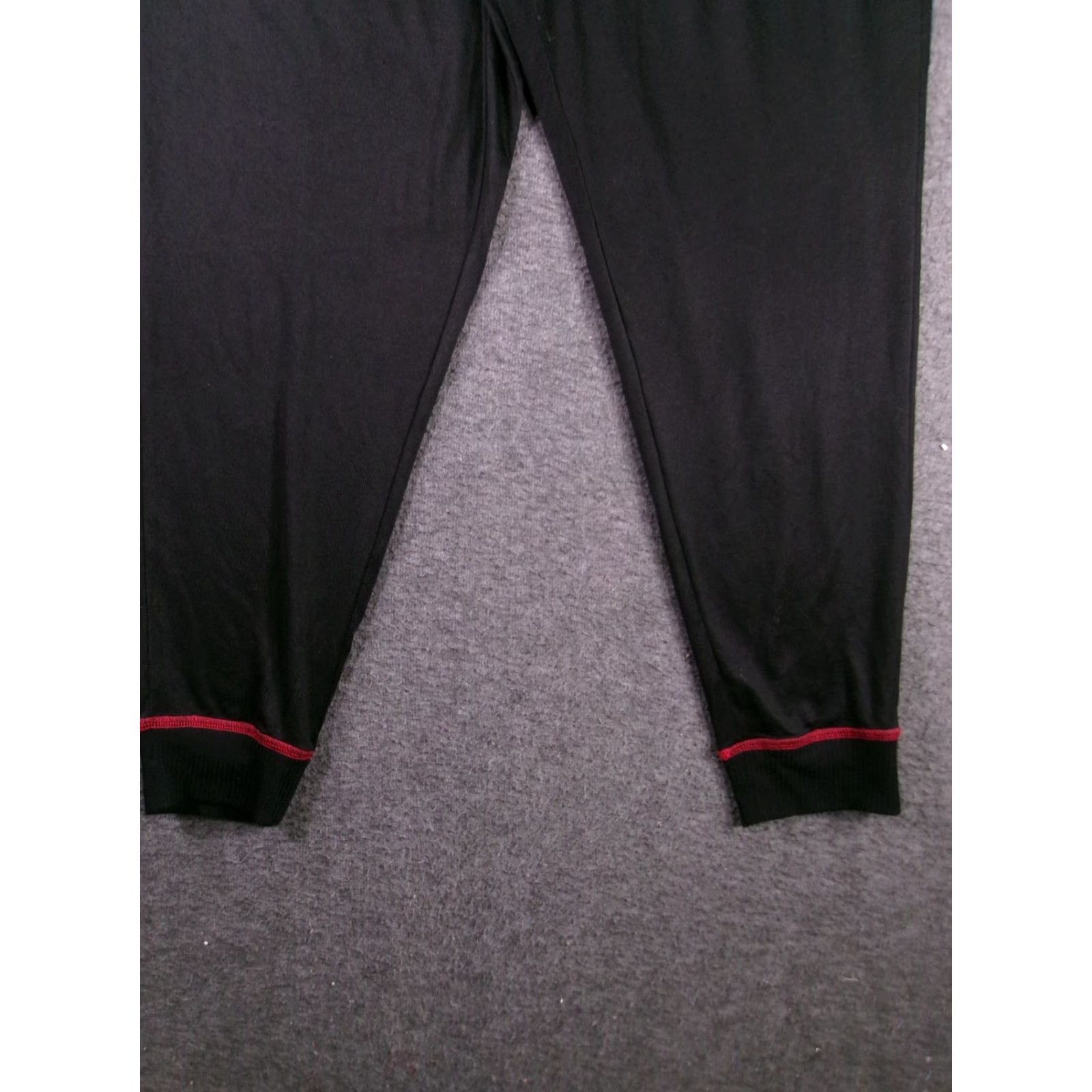 Vintage Joyspun Pants Womens L Black Red Trim Drawstring Jogger Lounge Elastic Waist Size 36" / US 14 / IT 50 - 3 Thumbnail