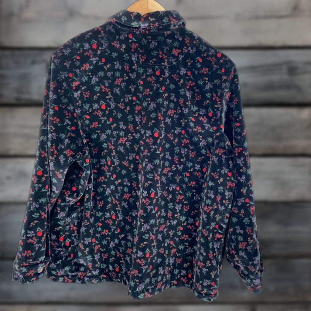 Orvis VINTAGE Orvis Velour Jacket Women's XL Black Floral Pattern USA Made Flowers Size XL / US 12-14 / IT 48-50 - 1 Thumbnail