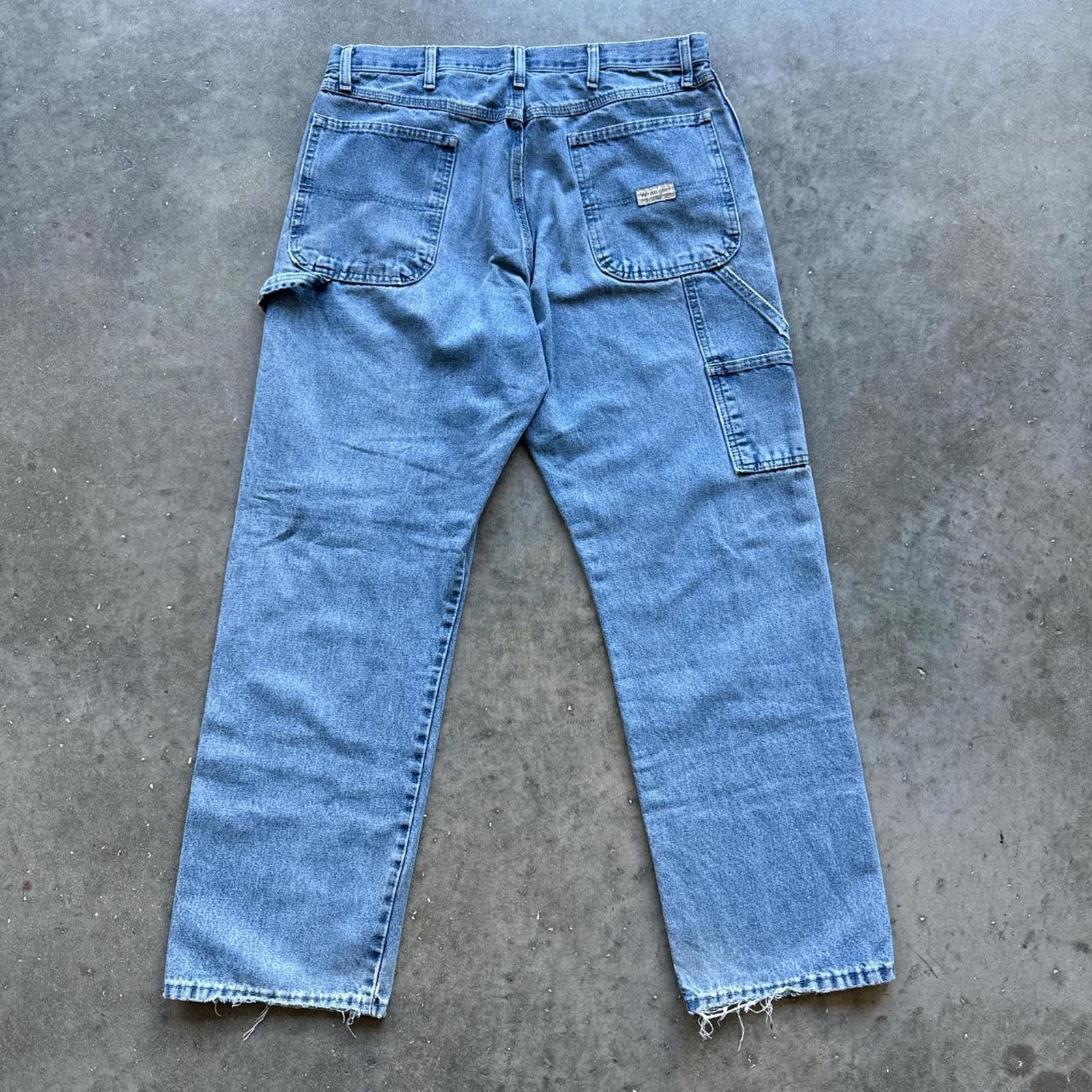 Wrangler Faded Wrangler Vintage Y2k Carpenter Jeans Distressed Size US 34 / EU 50 - 2 Thumbnail