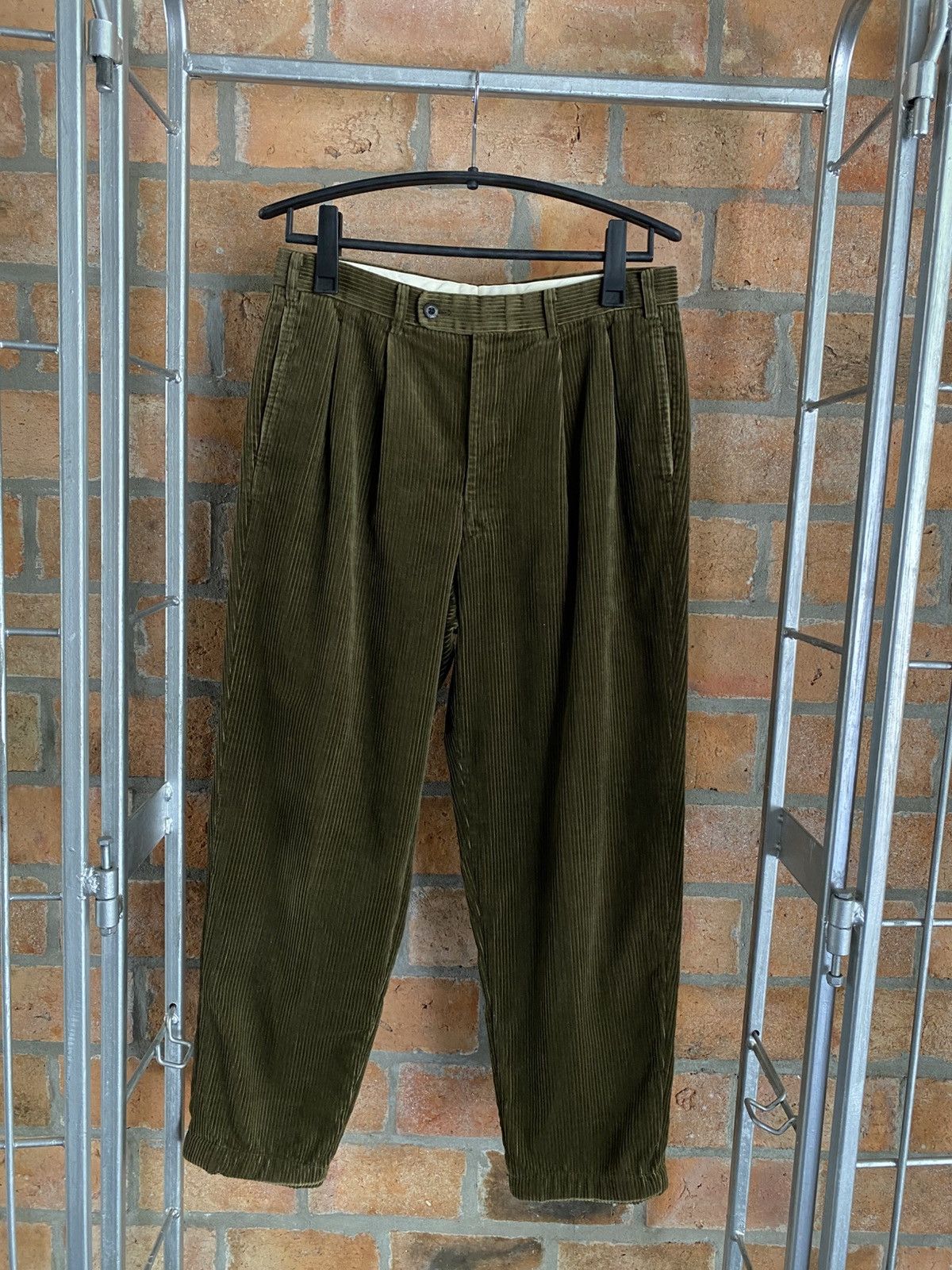 Burberry Burberry Olive Green Corduroy Pleated Trousers Size US 32 / EU 48 - 7 Thumbnail