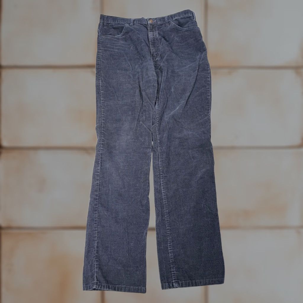 Gap VINTAGE Gap Pants Mens 35x33 Blue Corduroy Pioneer Straight Talon Zip 80s Size US 35 - 1 Thumbnail