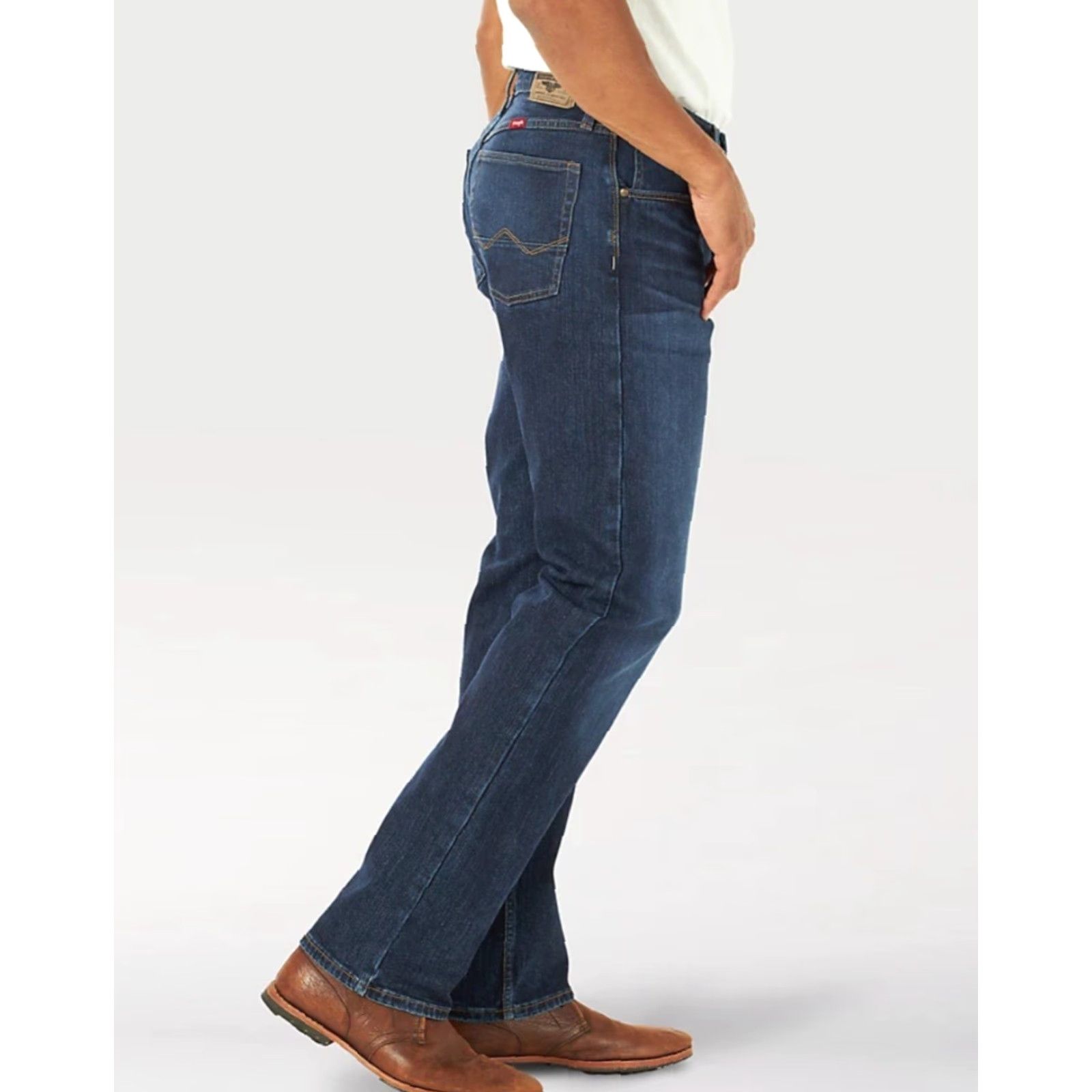 Wrangler Wrangler Jeans Mens 42x30 Five Star Premium Straight Fit Stretch Banks Blue Jeans Mens 42 Regular Comfort Pockets Denim USA Cowboy Stars 13MWZ? Size US 42 / EU 58 - 4 Thumbnail