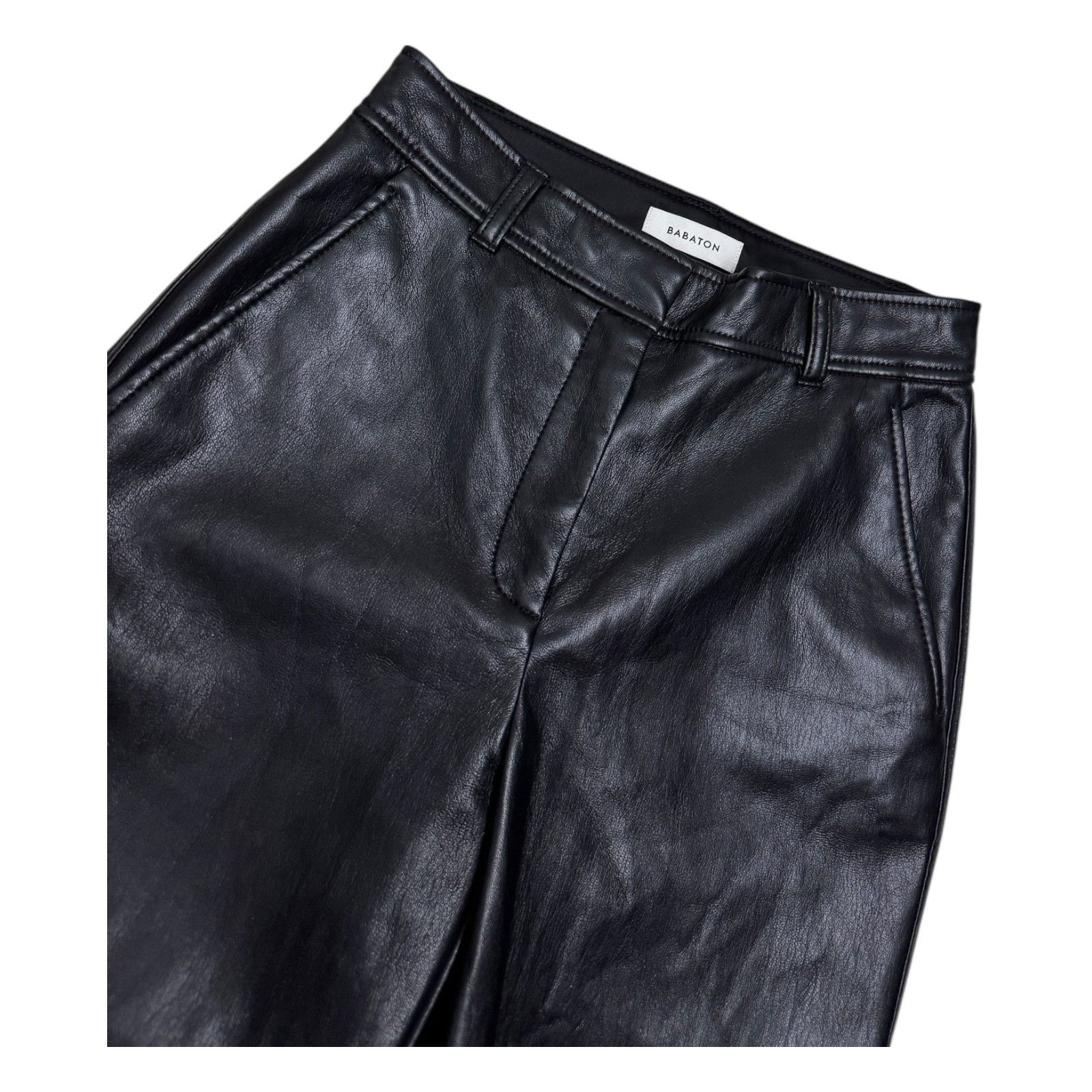 Aritzia BABATON Aritzia Faux Vegan Leather Ankle Business Pants 2 Size 26" / US 2 / IT 38 - 2 Thumbnail