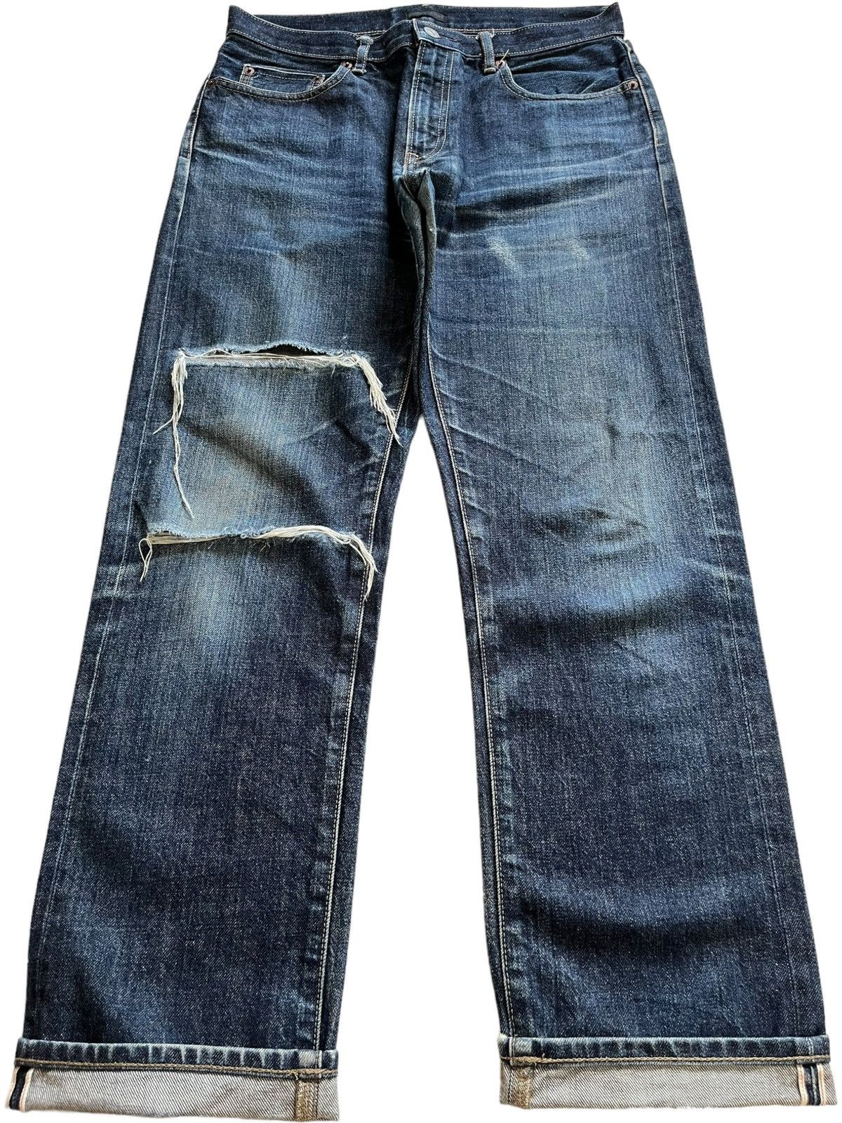 Uniqlo Vintage Japanese Uniqlo Selvedge Dark Wash Loose Jeans Size US 32 / EU 48 - 1 Thumbnail