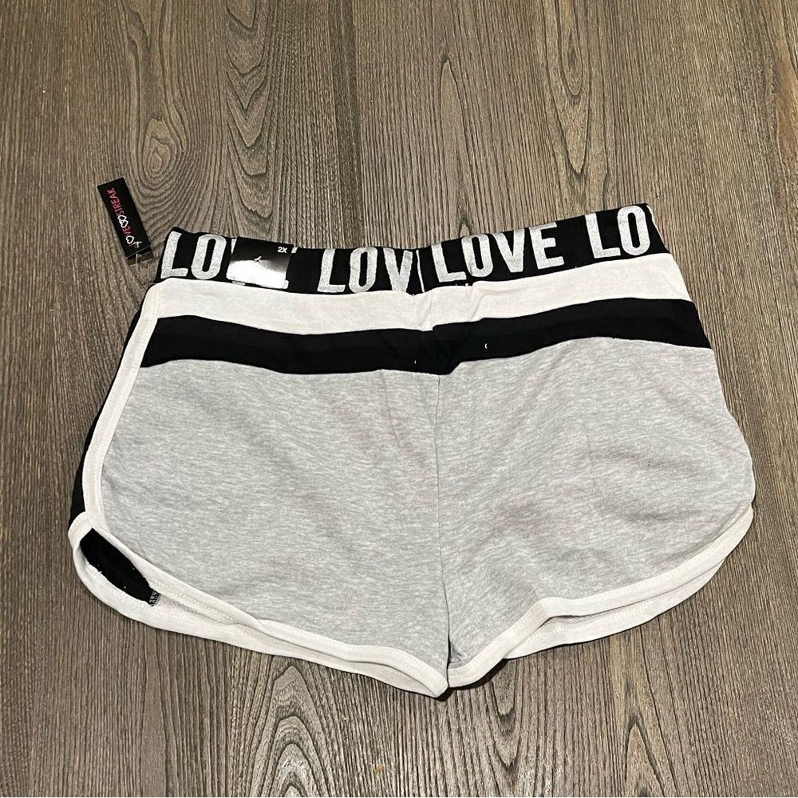 Vintage NWT Love Streak Womens Cotton Track Gym Shorts Size 2X Size 40" / US 18 - 2 Thumbnail