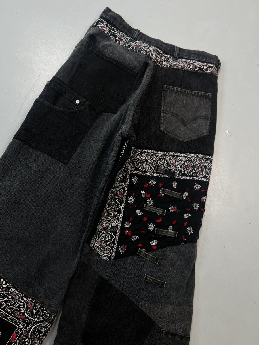 Vintage 1of1 upcycled levis denim bandana patches custom denim Size US 30 / EU 46 - 7 Thumbnail