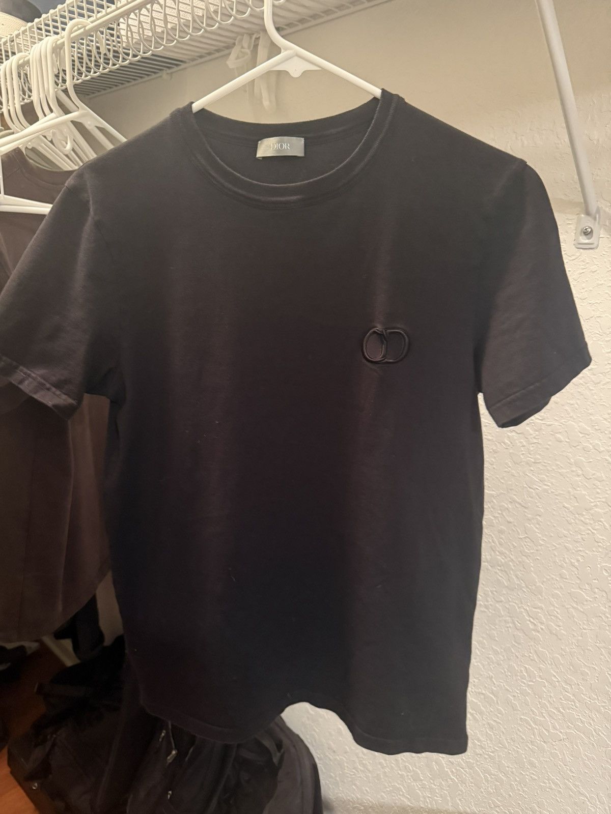 Dior Dior CD Icon Embroidered Logo T-Shirt Black Tonal Crewneck 