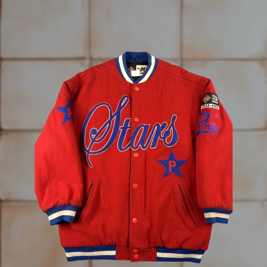 Vintage VINTAGE Phillies Stars Jacket Mens 2XL Wool Bomber Jacket Baseball NLBM 90s Size US XXL / EU 58 / 5 - 1 Thumbnail