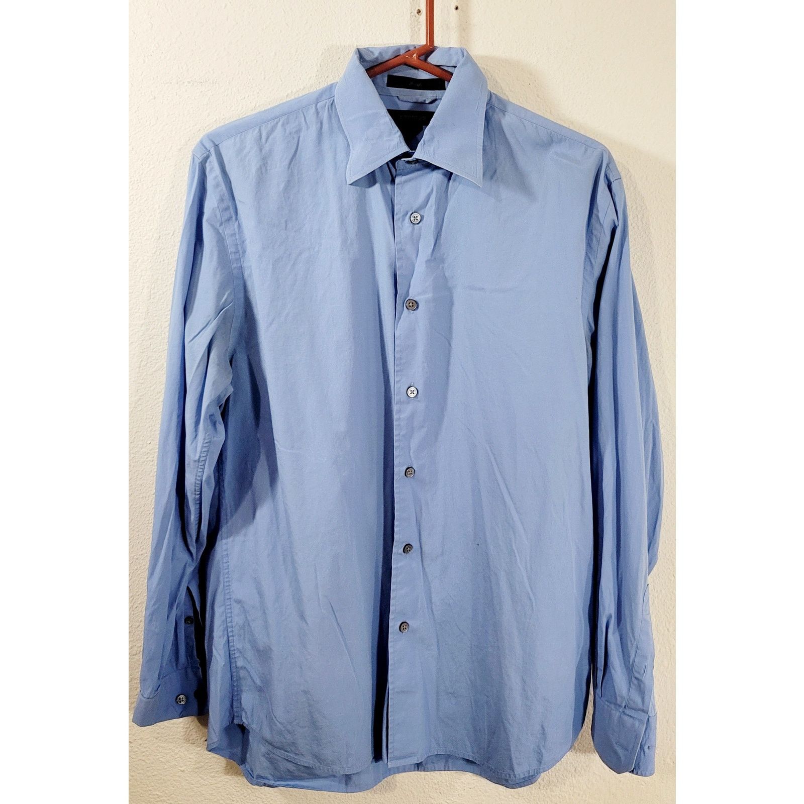 Express Express Blue Long Sleeves Pointed Collar Button Shirt Medium Size US M / EU 48-50 / 2 - 5 Thumbnail