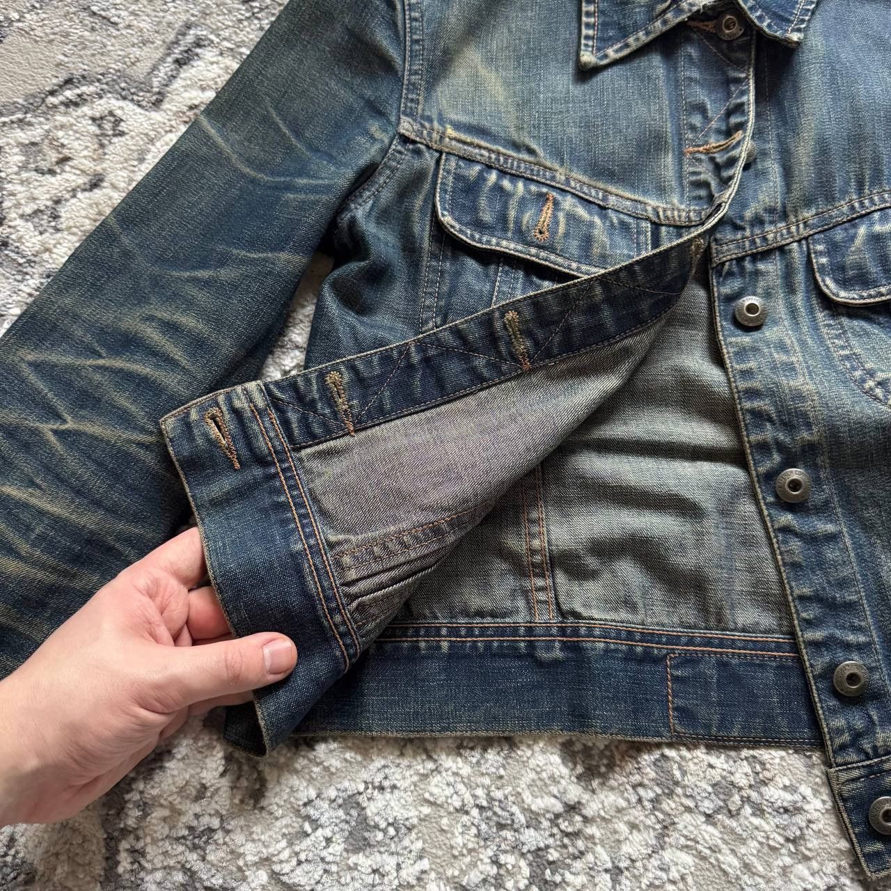 Hysteric Glamour Crazy Faded Cropped Washed Disress Denim Trucker Jakcet Size US M / EU 48-50 / 2 - 5 Thumbnail