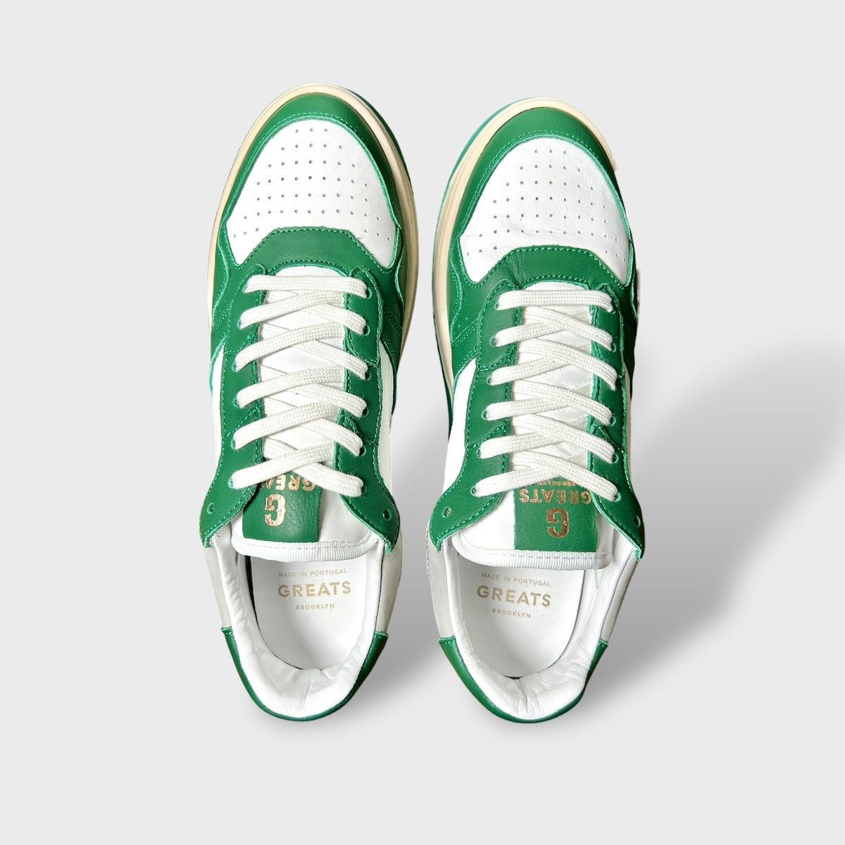 Greats Greats Women’s Brighton Low Top Green White Sneakers Sz 8.5 Size US 8.5 / IT 38.5 - 6 Thumbnail