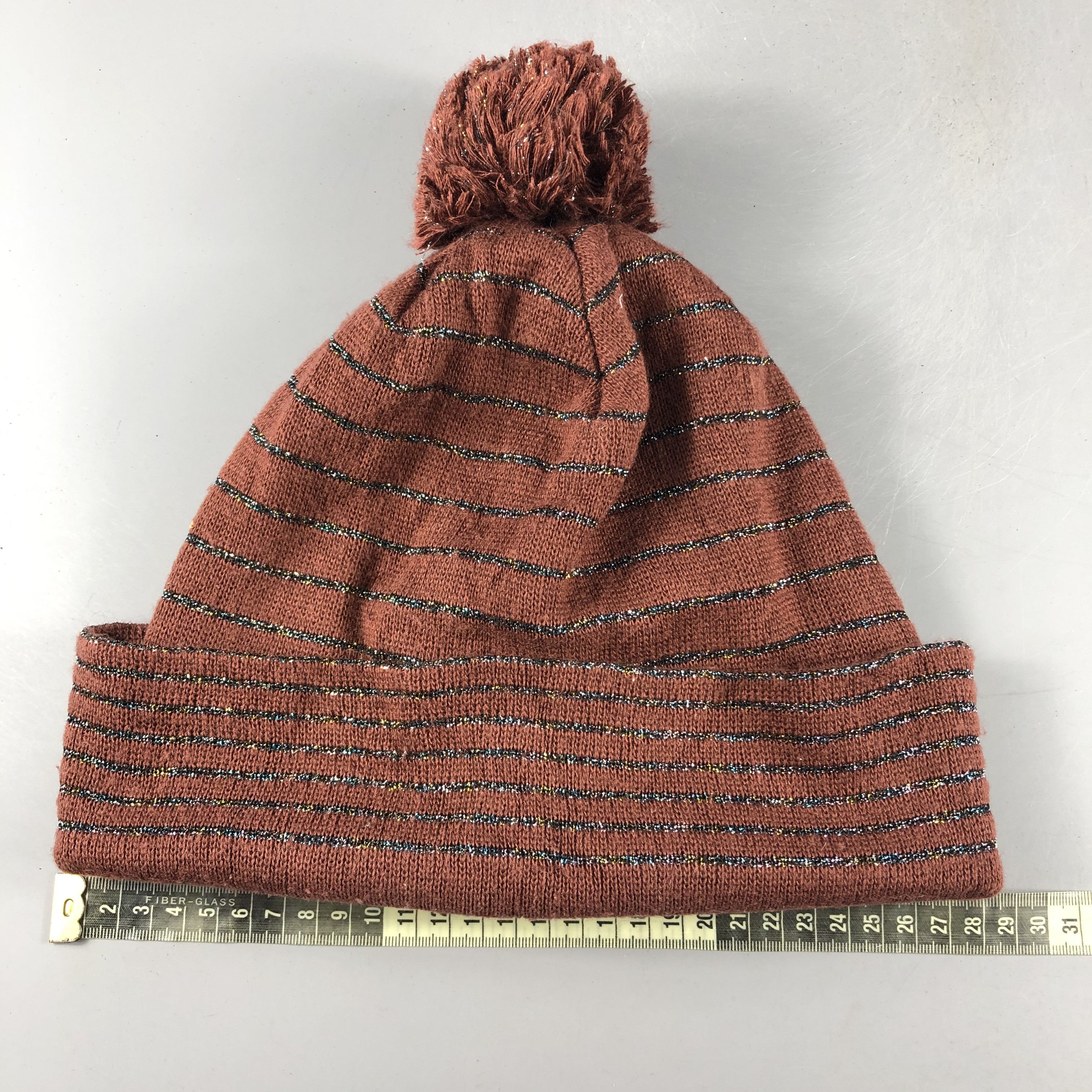 Japanese Brand × Vintage Unknown Stripe BObble Beanie Snow Hat Snow Cap -D184 Size ONE SIZE - 4 Thumbnail