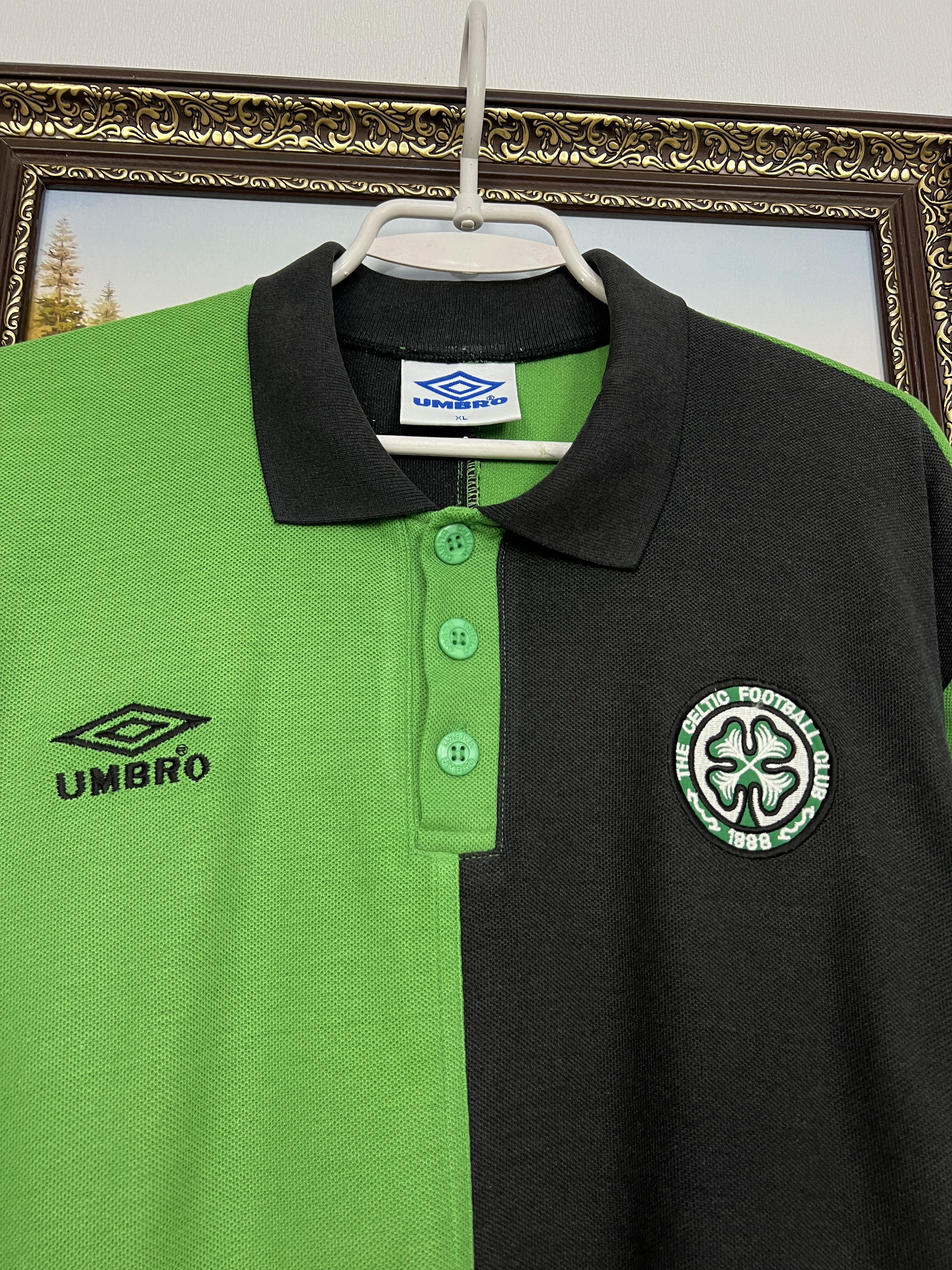 Umbro Vintage 90's Celtic Football Train Polo Soccer Jersey Trikot Size US XL / EU 56 / 4 - 3 Thumbnail