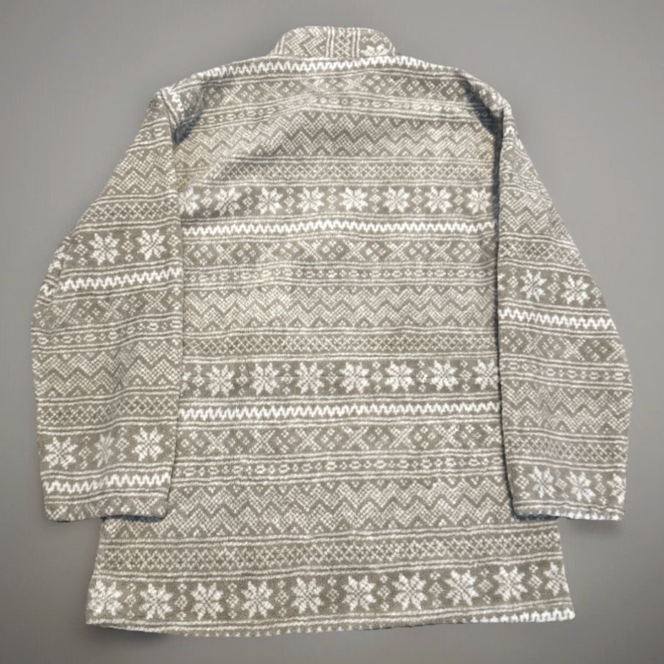 Vintage VINTAGE Black Mountain Jacket 90s Fleece Full Zip Striped Beige White Snowflake M Unisex Adults Modern Basic Jacket Size US M / EU 48-50 / 2 - 2 Thumbnail
