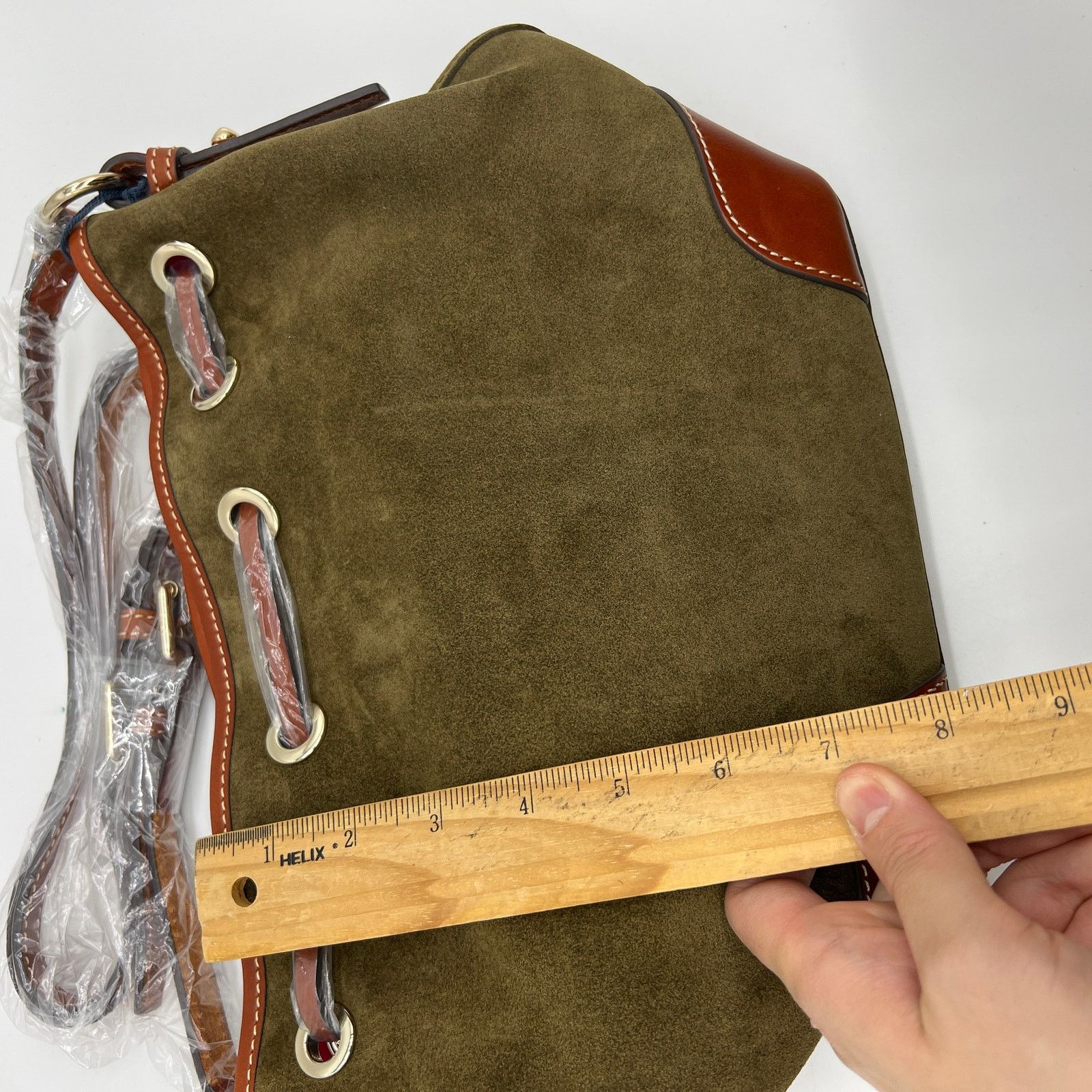 Dooney & Bourke Dooney & Bourke Suede Drawstring Crossbody Olive Size ONE SIZE - 7 Thumbnail