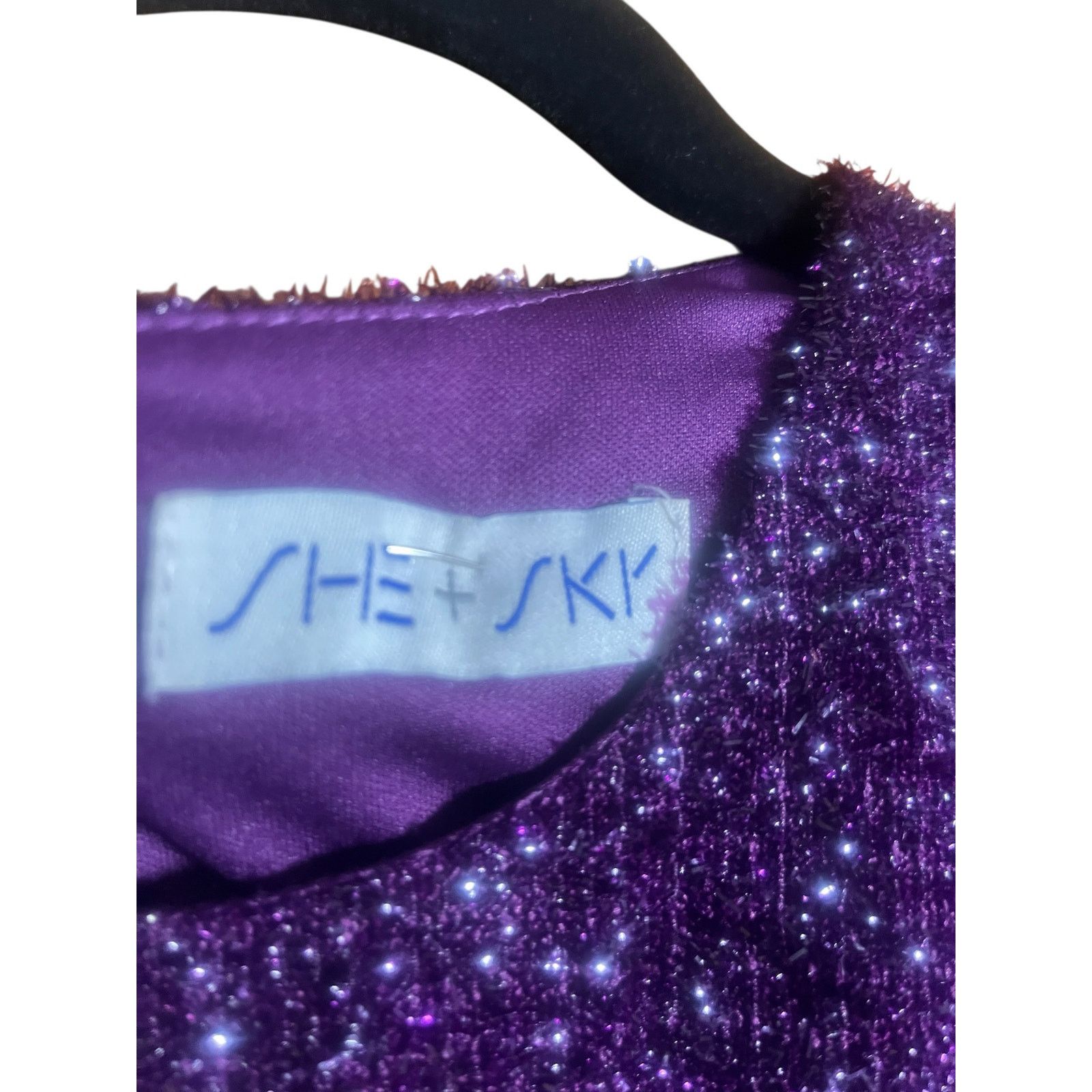 Other She+Sky Purple Sparkle Mini Dress Sequins Cocktail Size S / US 4 / IT 40 - 2 Thumbnail
