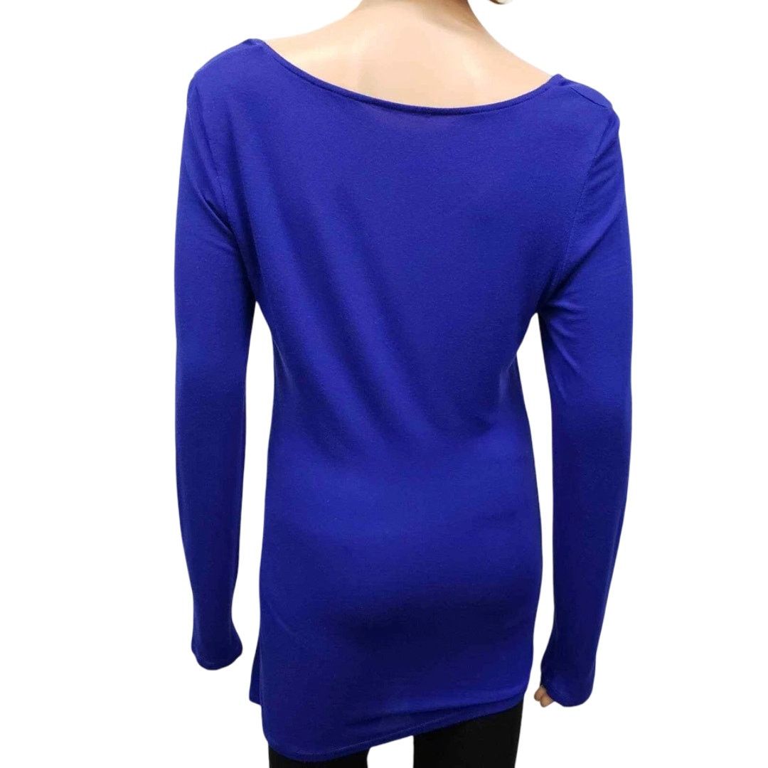 Elie Tahari Tahari Ruched Long Sleeve Top Tunic Maternity Modal Stretch Size S / US 4 / IT 40 - 9 Thumbnail