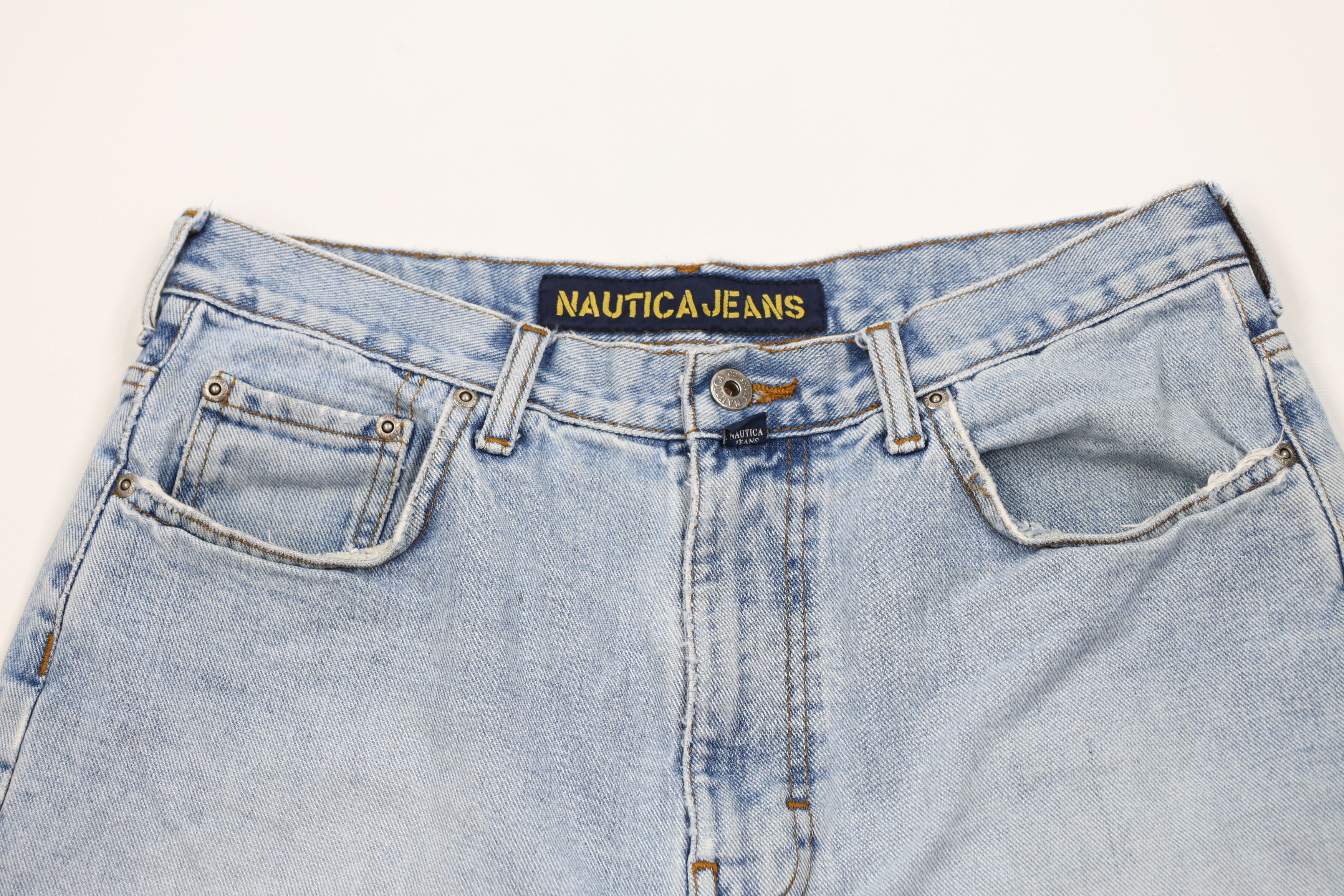 Nautica Vintage 90s Nautica Spell Out Baggy Denim Jean Shorts Jorts Size US 32 / EU 48 - 2 Thumbnail