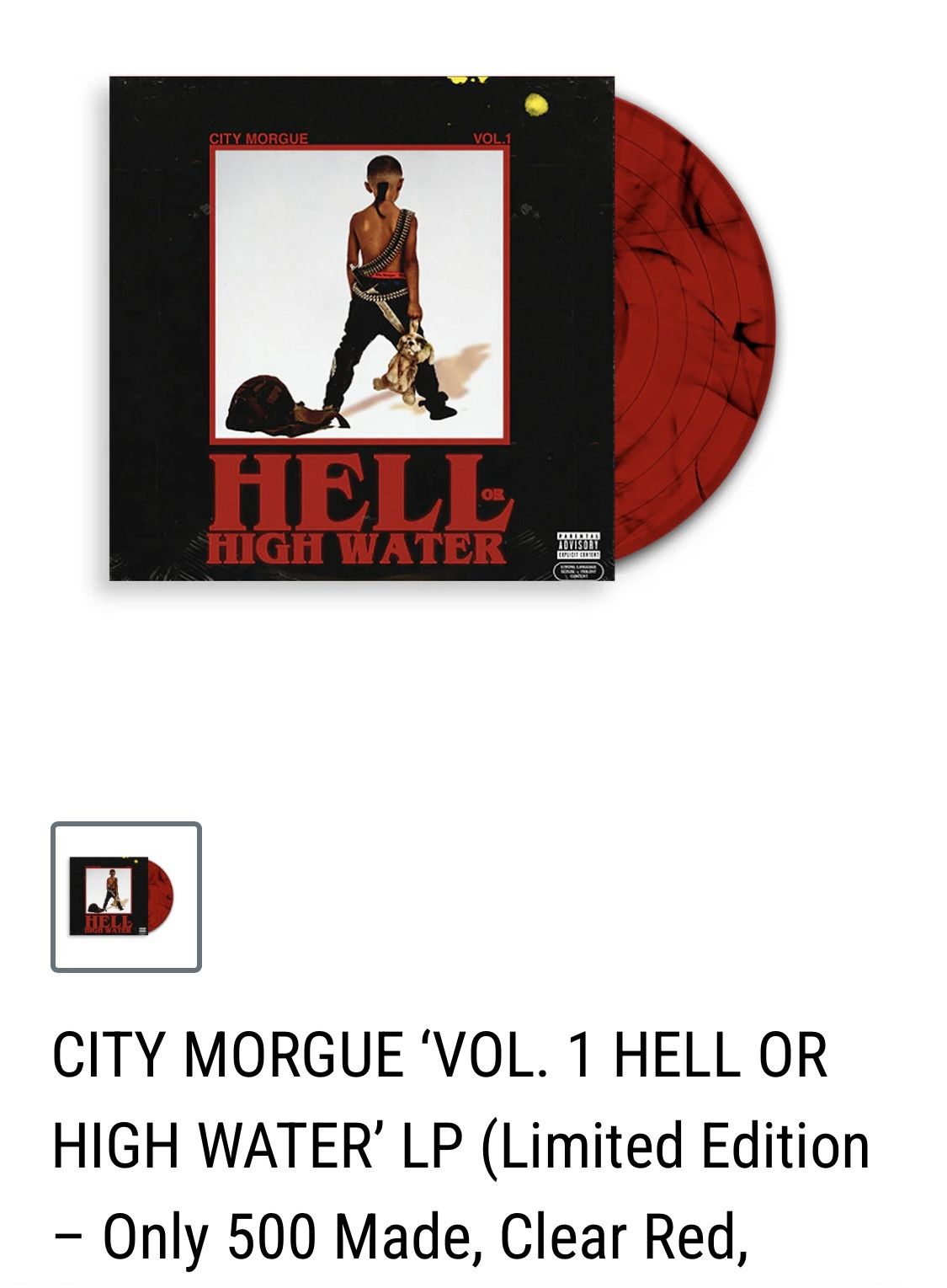 City Morgue Only 500 made City morgue hell high water vol.1 vinyl album Size ONE SIZE - 1 Thumbnail