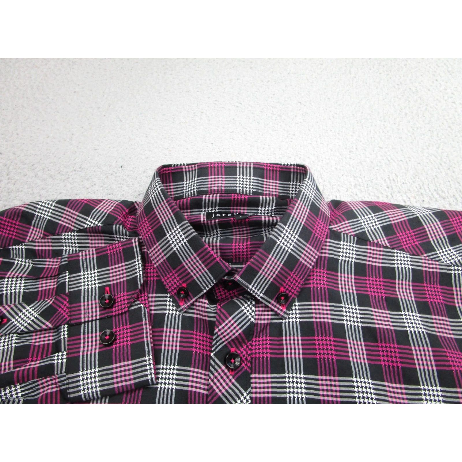 Jared Lang Jared Lang Shirt Mens Large Black Pink Plaid Long Sleeve Button Front Cotton Size US L / EU 52-54 / 3 - 3 Thumbnail