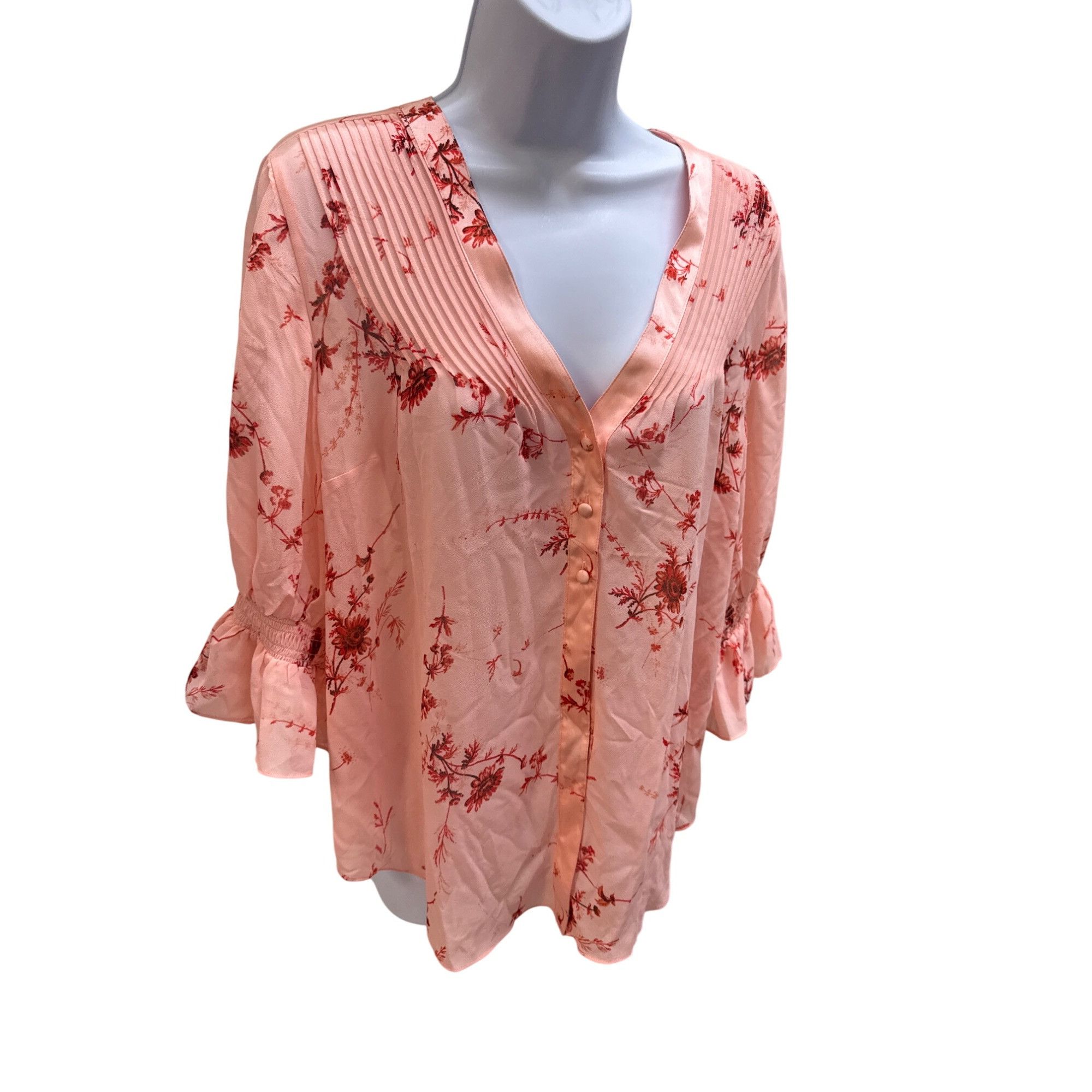 Cinq a Sept Cinq À Sept Womens Pale Rose Multi Floral Blouse dress shirt Size M / US 6-8 / IT 42-44 - 1 Thumbnail
