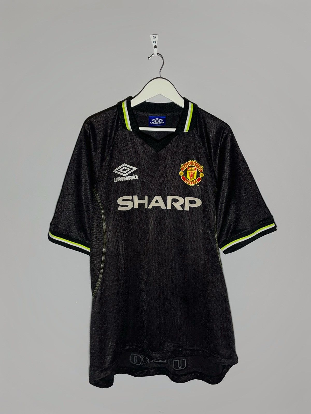 image of Soccer Jersey x Umbro Manchester United Umbro 1998/99 Vintage Y2K Football Shirt in Black (Size 2XL