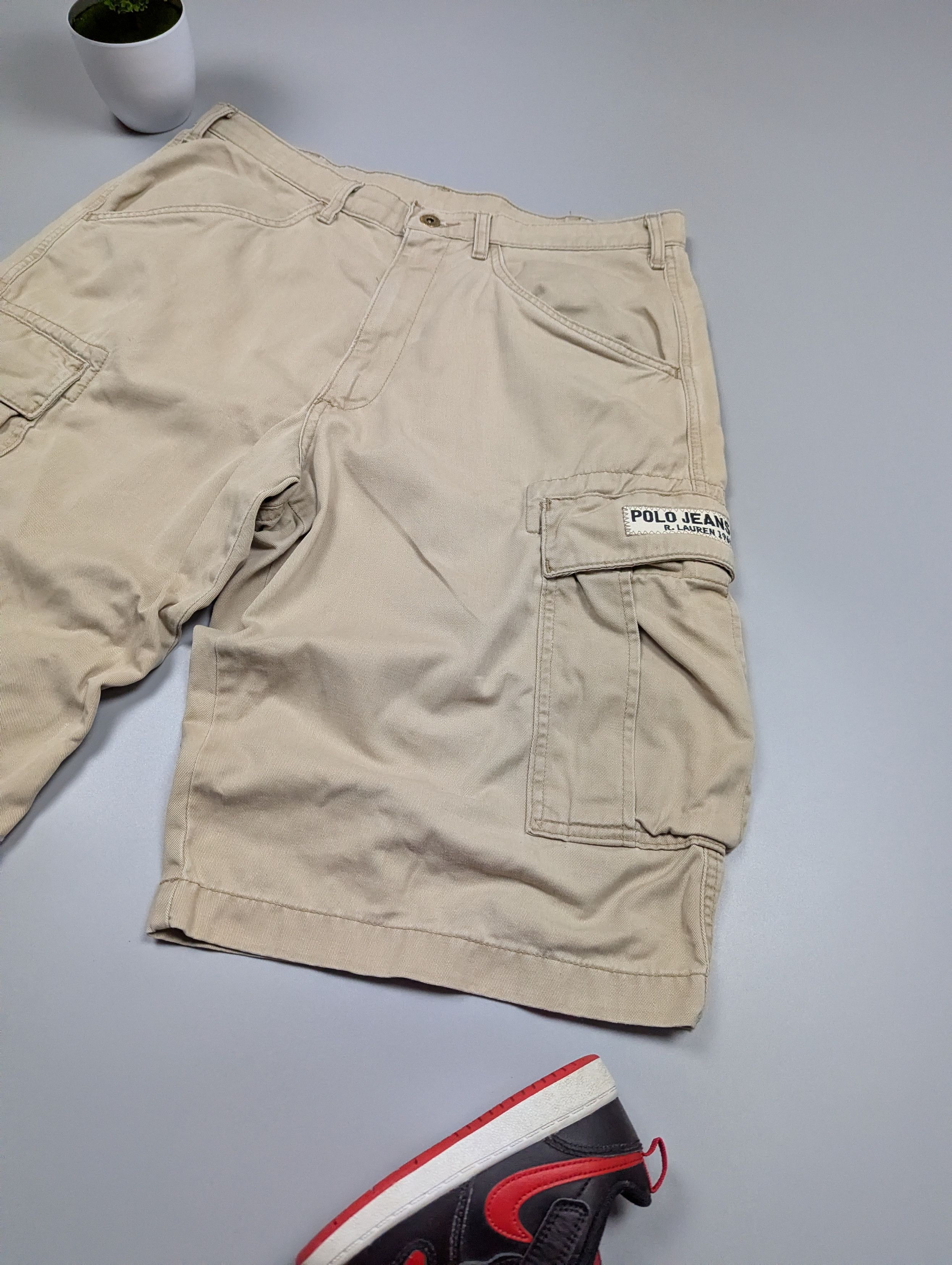 Polo Ralph Lauren × Vintage POLO Ralph Lauren Jeans Beige Cargo Buggy Freighter Shorts Size US 33 - 3 Thumbnail