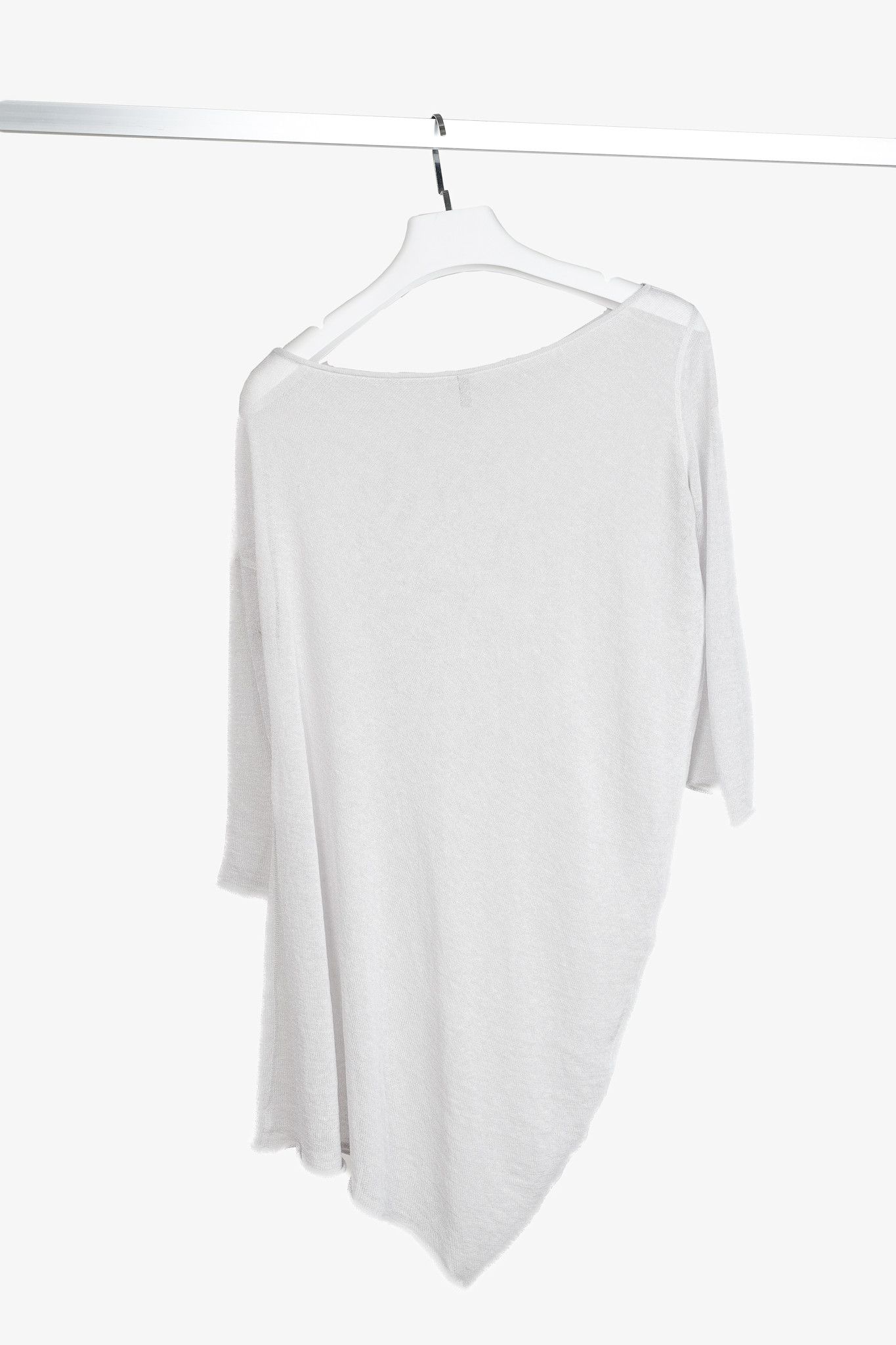 Annette Gortz Annette Gortz Light-Grey Mesh-Knit Asymmetrical Tunic Size M / US 6-8 / IT 42-44 - 2 Thumbnail