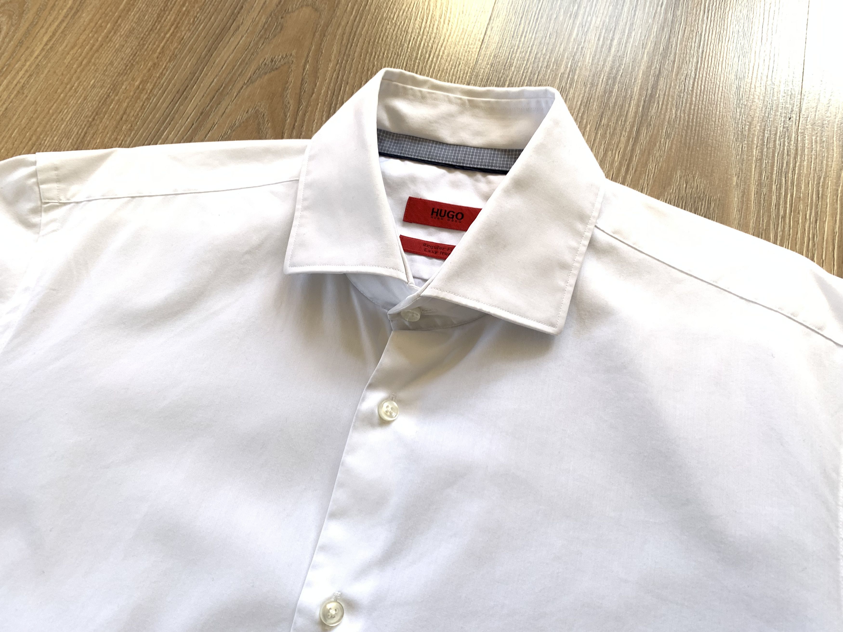 Hugo Boss Hugo Boss Regular Fit White Cotton Long Sleeve Shirt Size US S / EU 44-46 / 1 - 4 Thumbnail