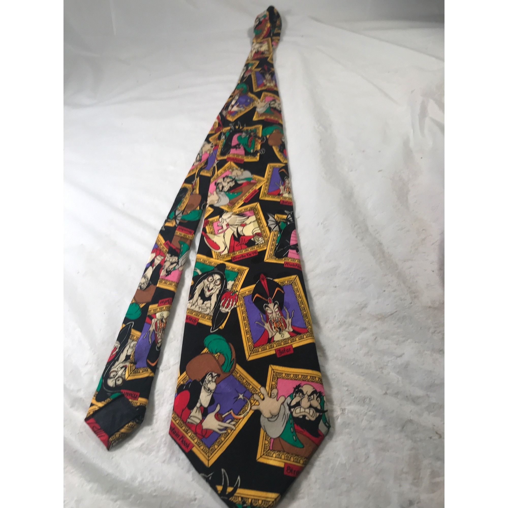 Disney The Disney Store Cartoon Villains Multi Colored Silk Tie Size ONE SIZE - 6 Thumbnail