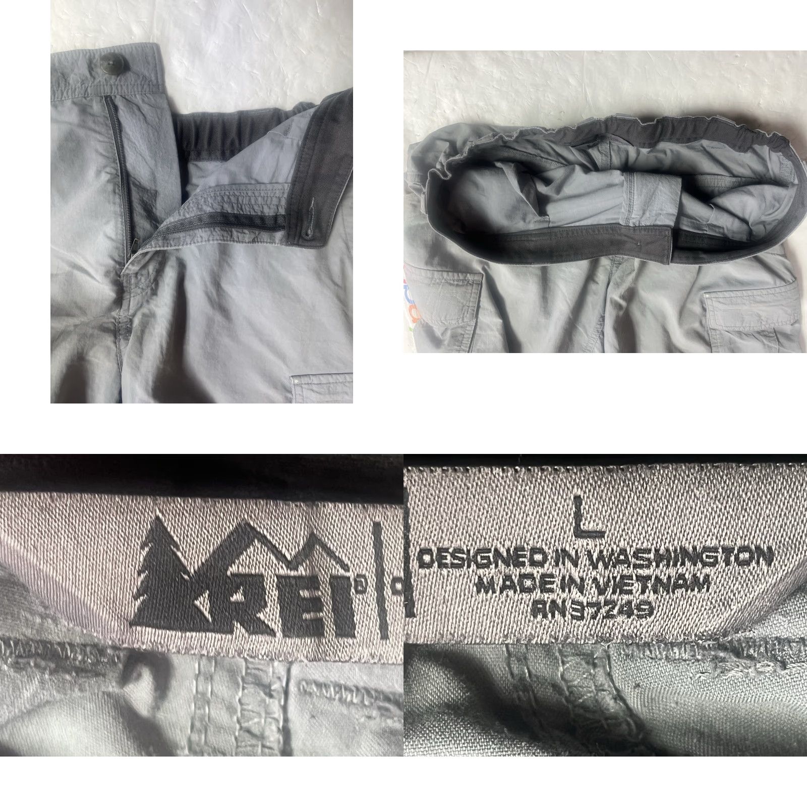 Vintage REI Cargo Shorts Mens Large Gray Outdoor Casual Workwear Size US 33 - 8 Thumbnail
