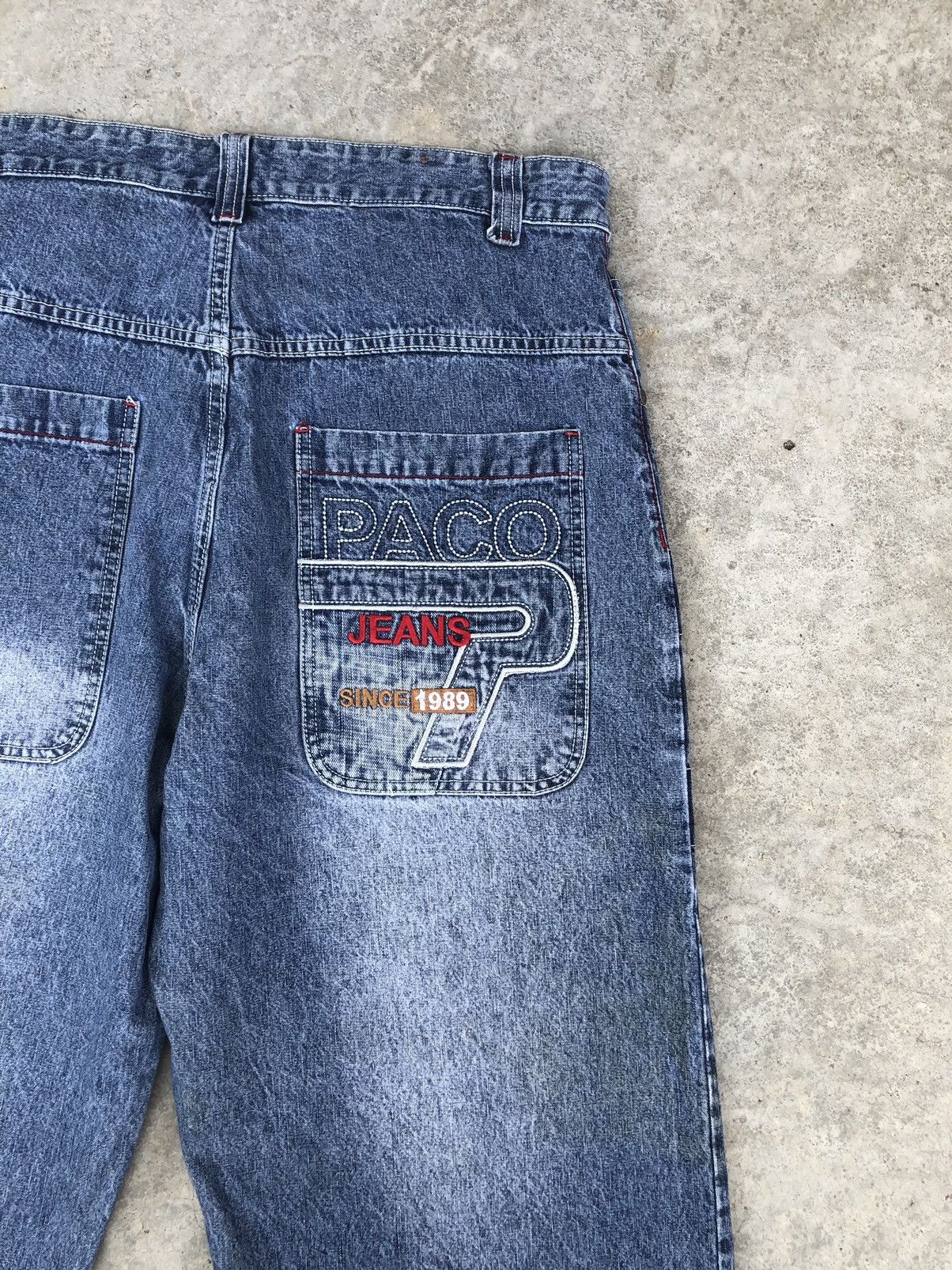 Japanese Brand Vintage Paco Embroidered Jeans Baggy Jeans Hip Hop Size US 36 / EU 52 - 12 Thumbnail