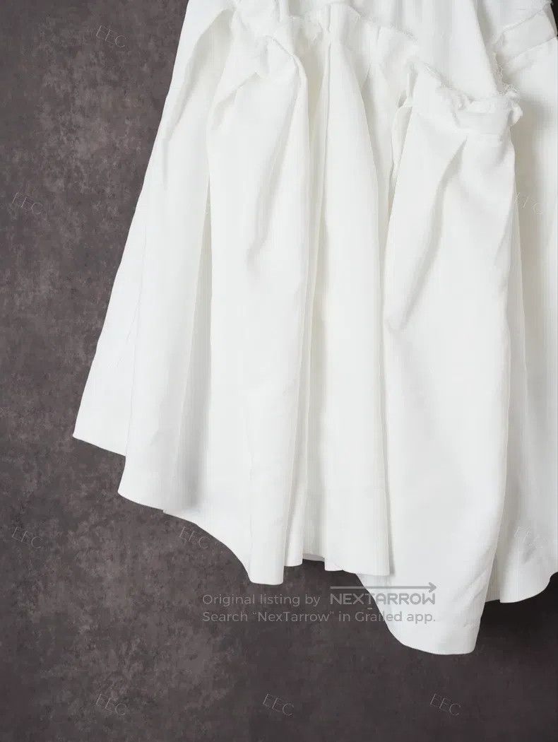 Comme des Garcons Comme Des Garcons size S White Asymmetrical Cutout Lace Hem Size 22" - 3 Thumbnail