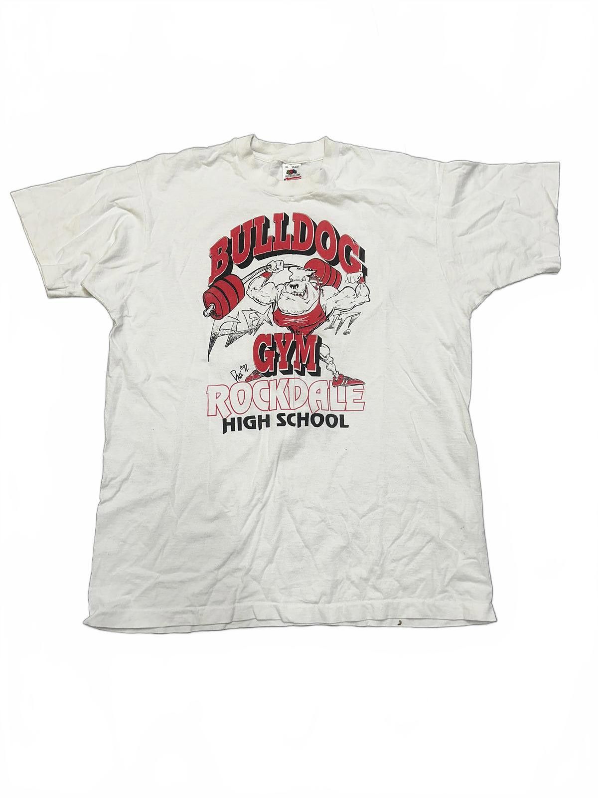 Fruit Of The Loom Vintage Bulldog Gym Rockdale High School T-Shirt Size US XL / EU 56 / 4 - 2 Thumbnail