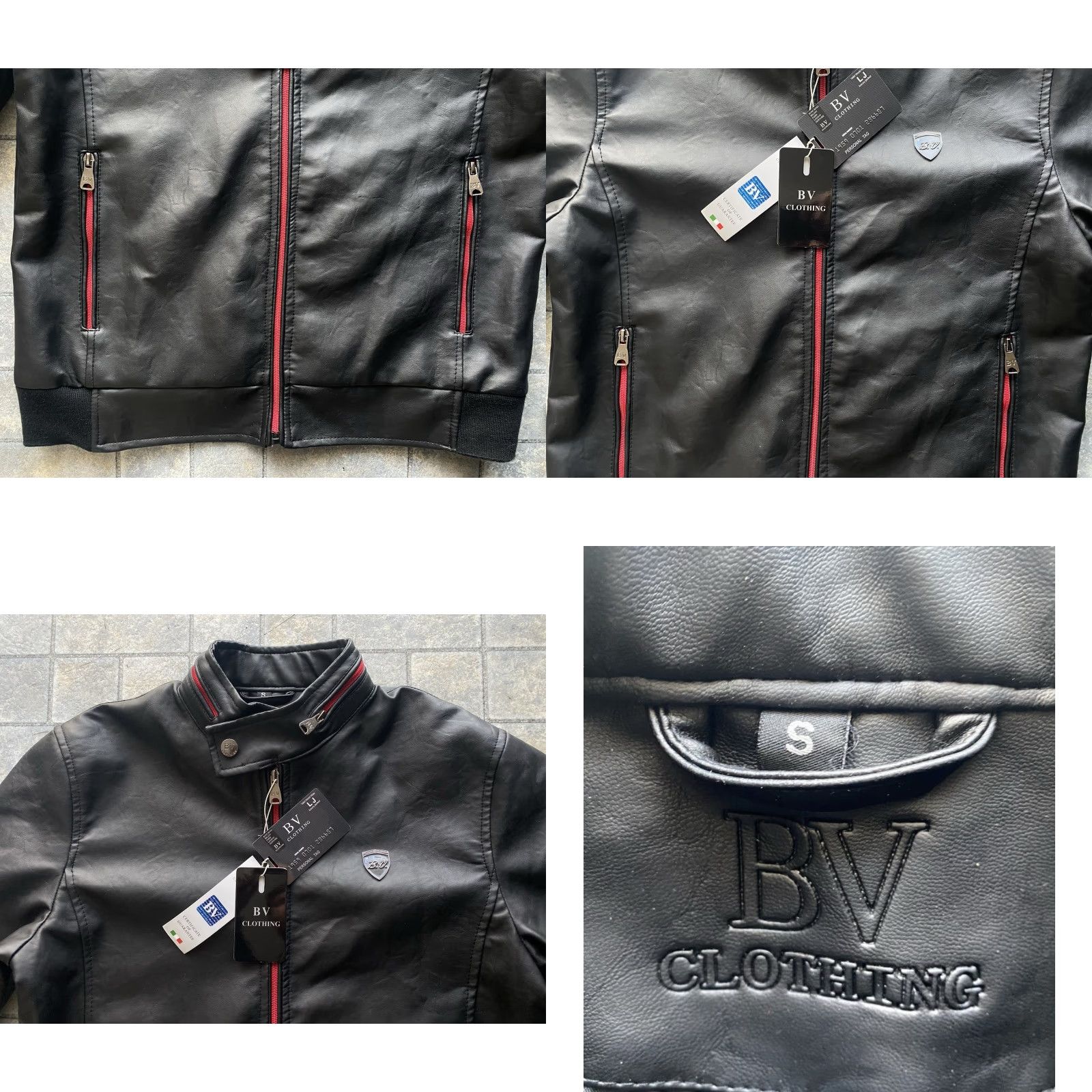Vintage BV clothing Black Faux Leather Jacket Men's S Motorcycle Jacket NWT Black Faux Leather Jacket Size S NWT Size US S / EU 44-46 / 1 - 8 Thumbnail
