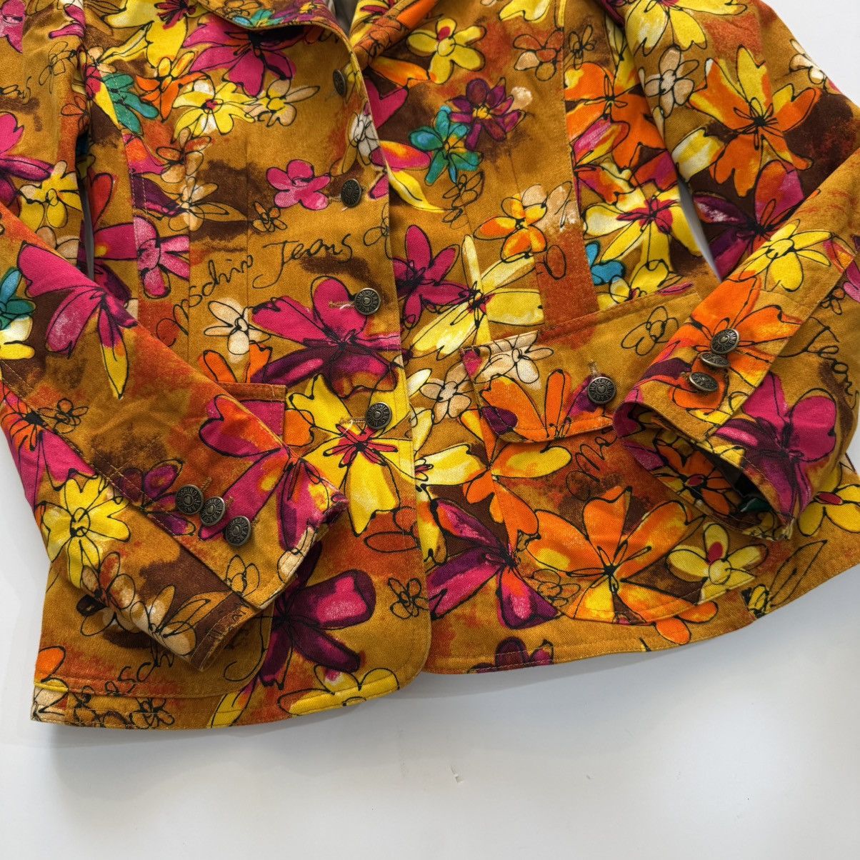 Moschino Iconic Vintage Moschino Jeans Velvet Floral Blazer Size S / US 4 / IT 40 - 6 Thumbnail