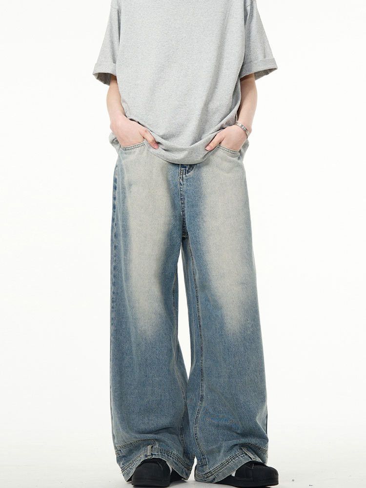 Japanese Brand × Jean Men's American retro washed loose straight jeans Size US 32 / EU 48 - 1 Thumbnail